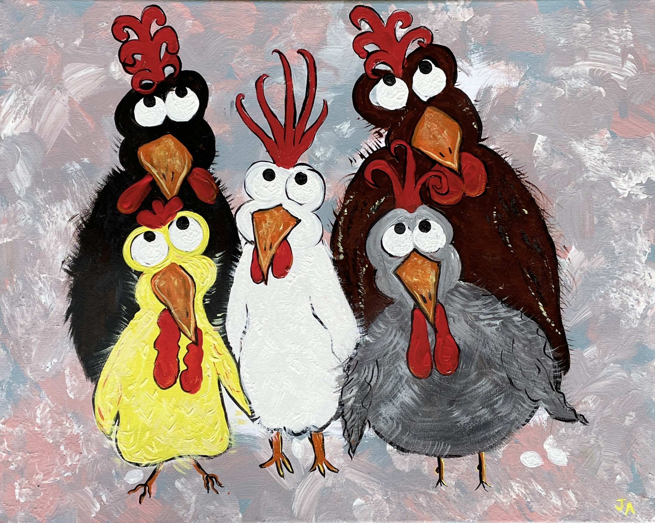"ALL EYES UP" ~ Original Acrylic Painting by Julie Burton-Jones - Image 2