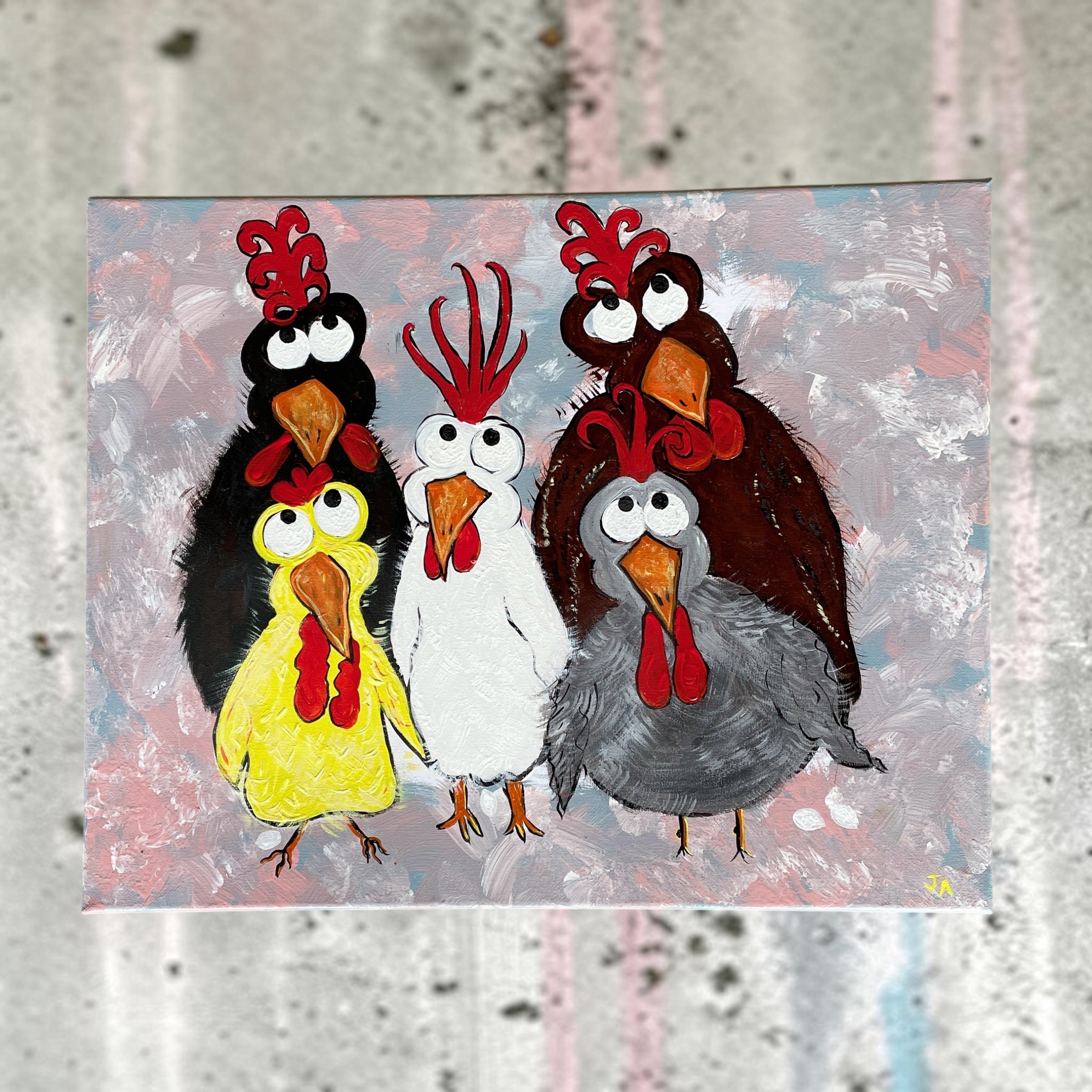 "ALL EYES UP" ~ Original Acrylic Painting by Julie Burton-Jones - Image 3