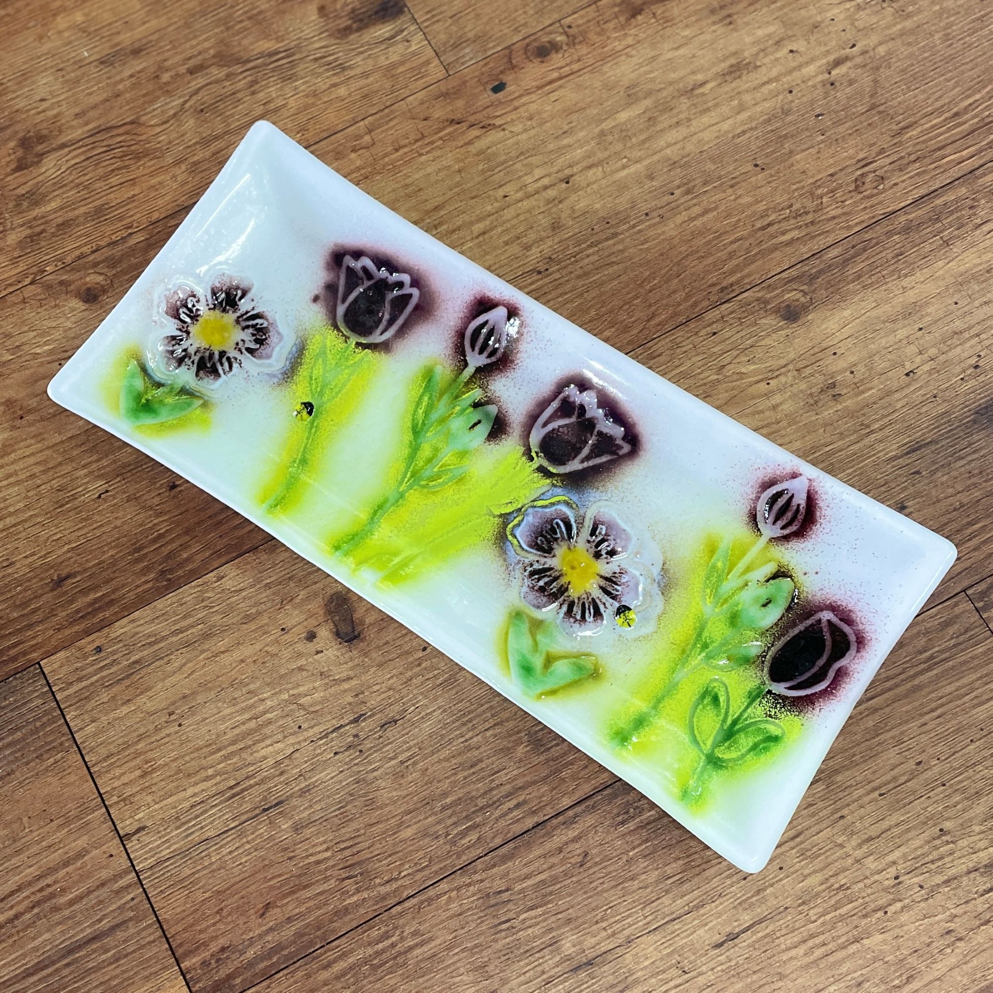 "GARDEN PLATTER" ~ Kiln Fired Glass by Sylvia Free - Image 6