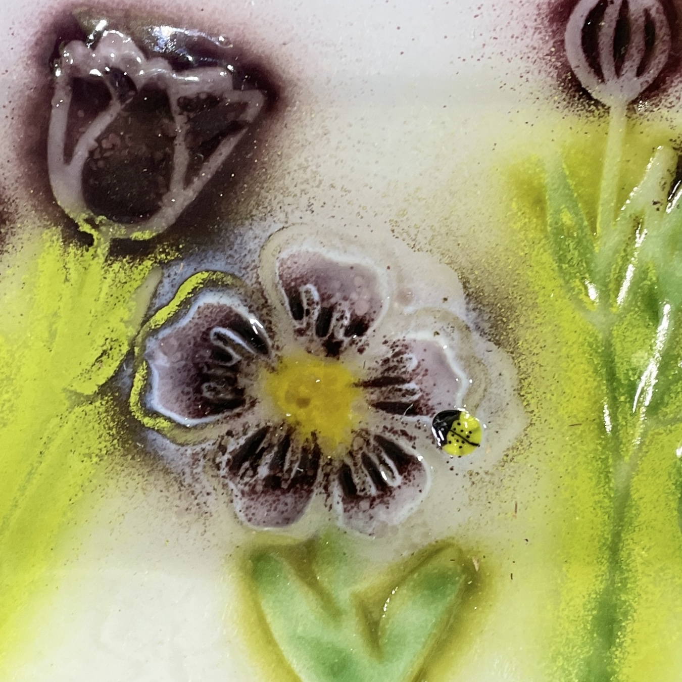 "GARDEN PLATTER" ~ Kiln Fired Glass by Sylvia Free - Image 2