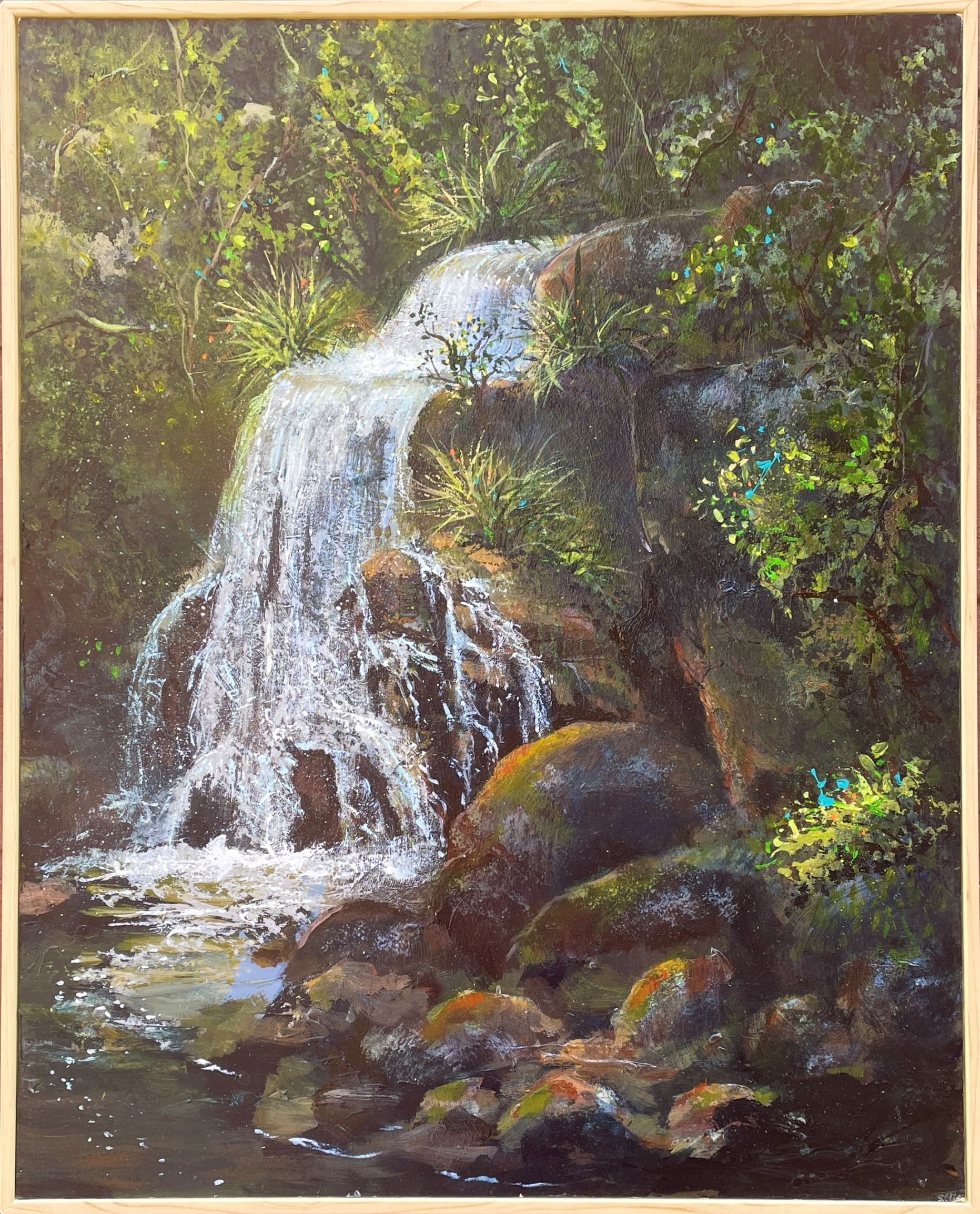 "GENTLE FALLS" ~ Original Acrylic Painting by Tom Mason
