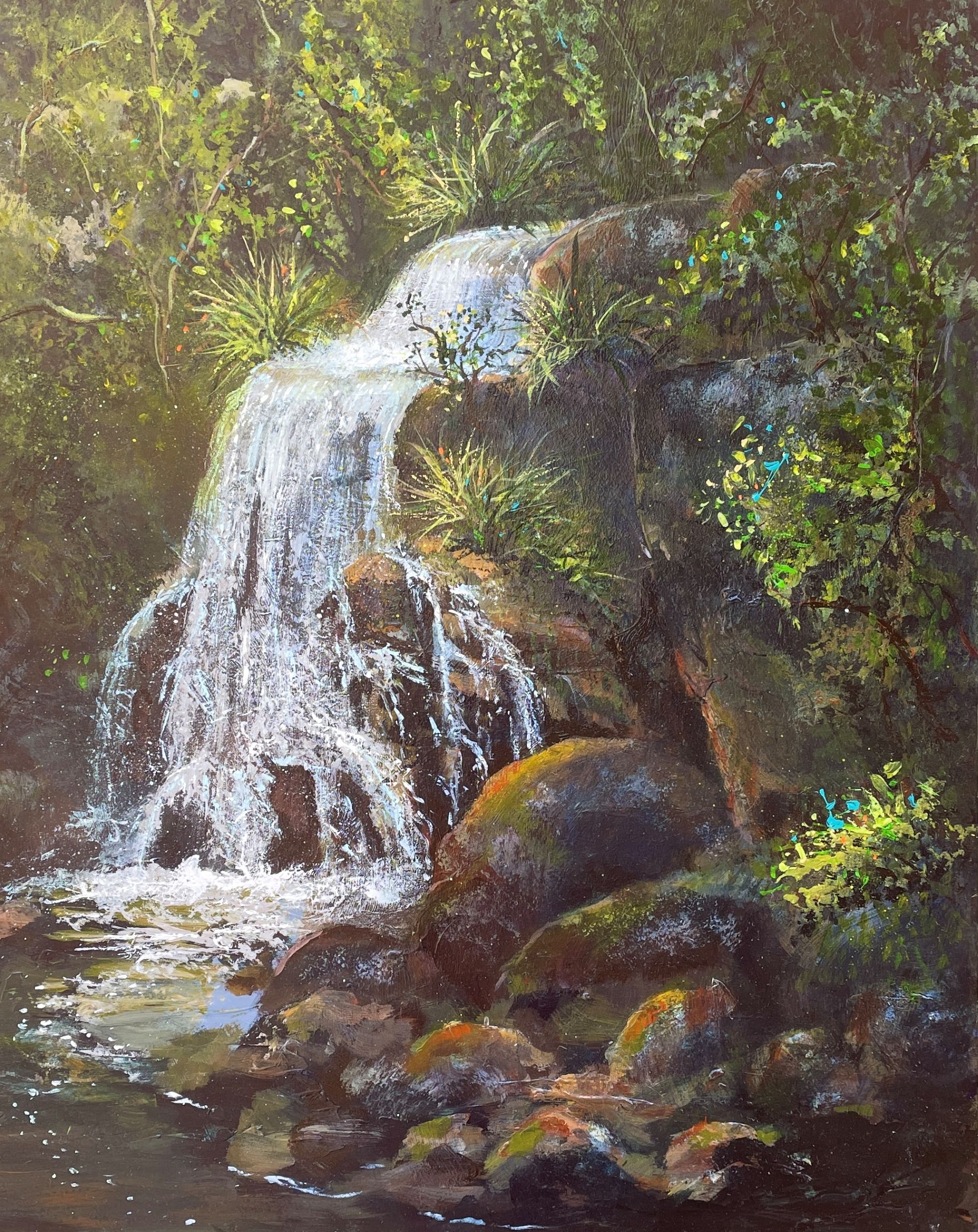 "GENTLE FALLS" ~ Original Acrylic Painting by Tom Mason - Image 6