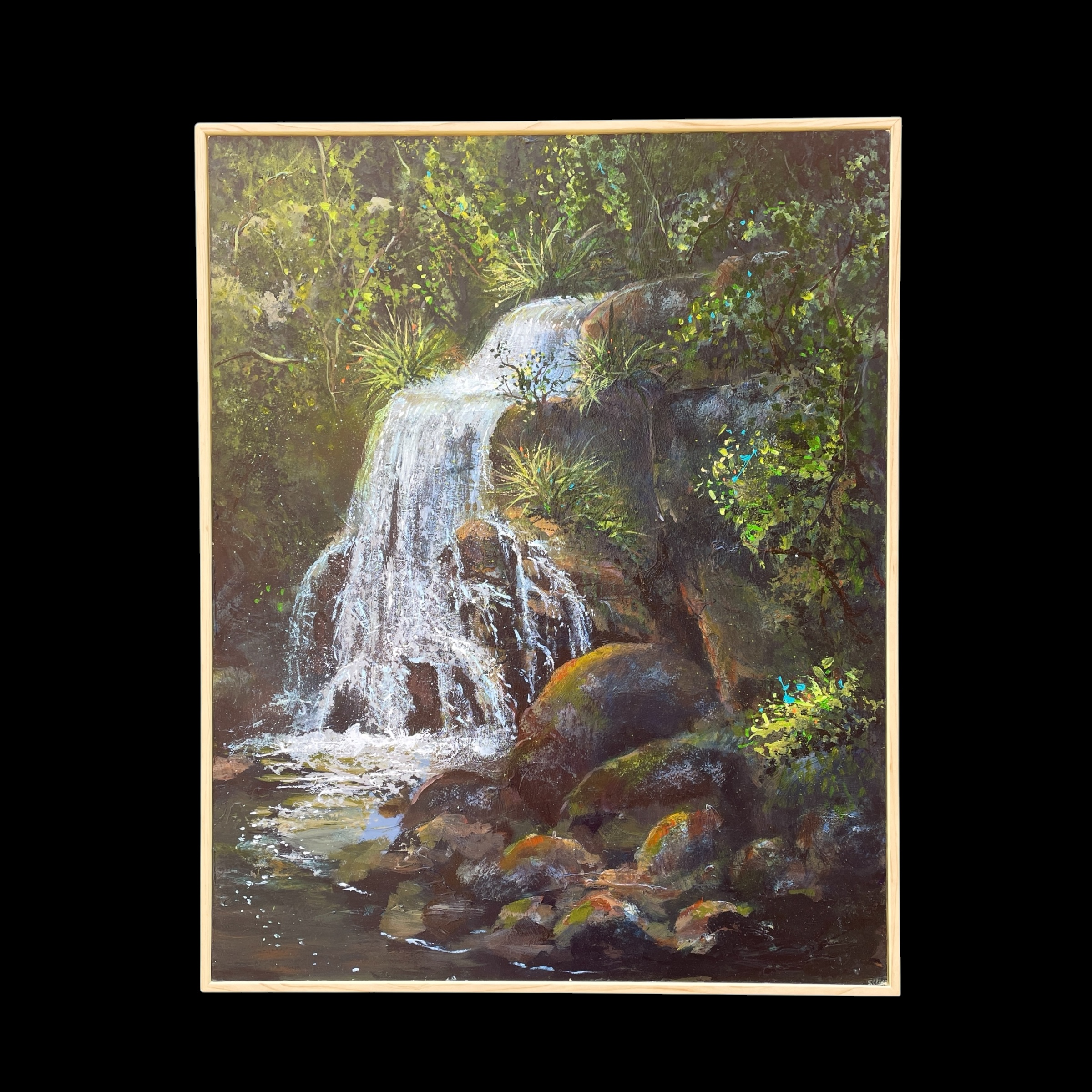 "GENTLE FALLS" ~ Original Acrylic Painting by Tom Mason - Image 2