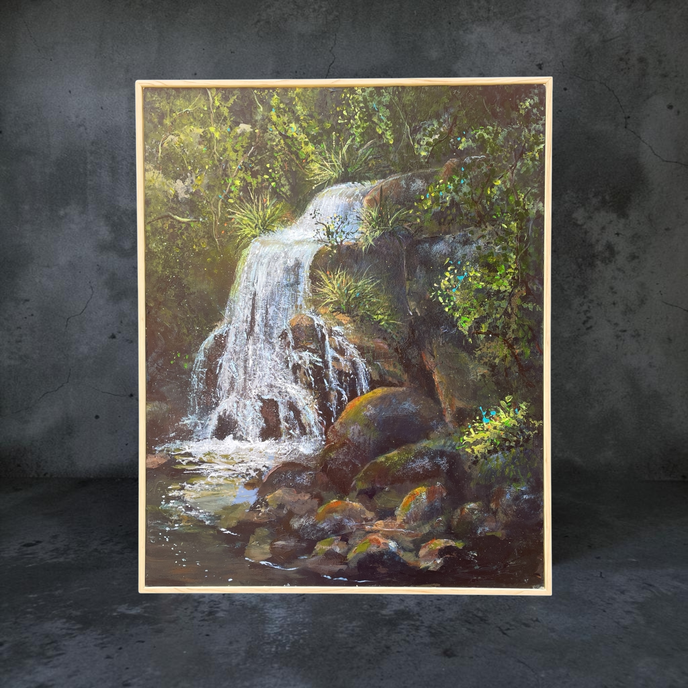 "GENTLE FALLS" ~ Original Acrylic Painting by Tom Mason - Image 4