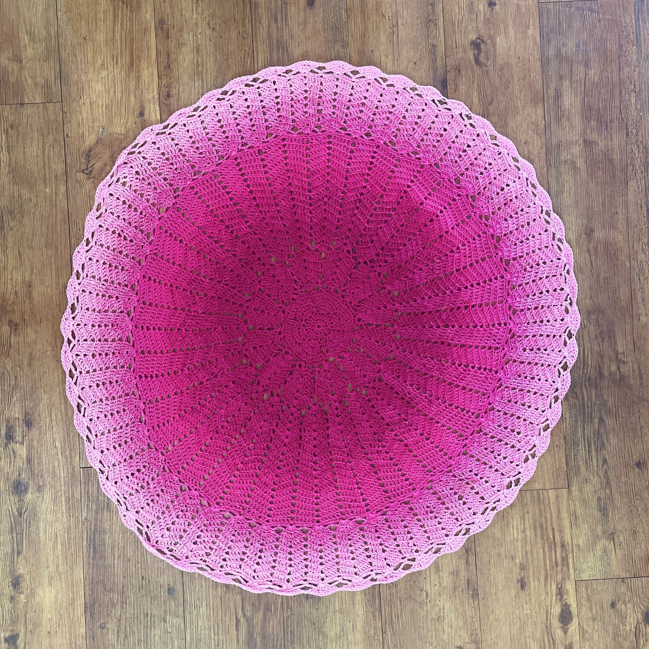 "CERISE EVERBLOOM" Crocheted Baby Shawl - Image 2