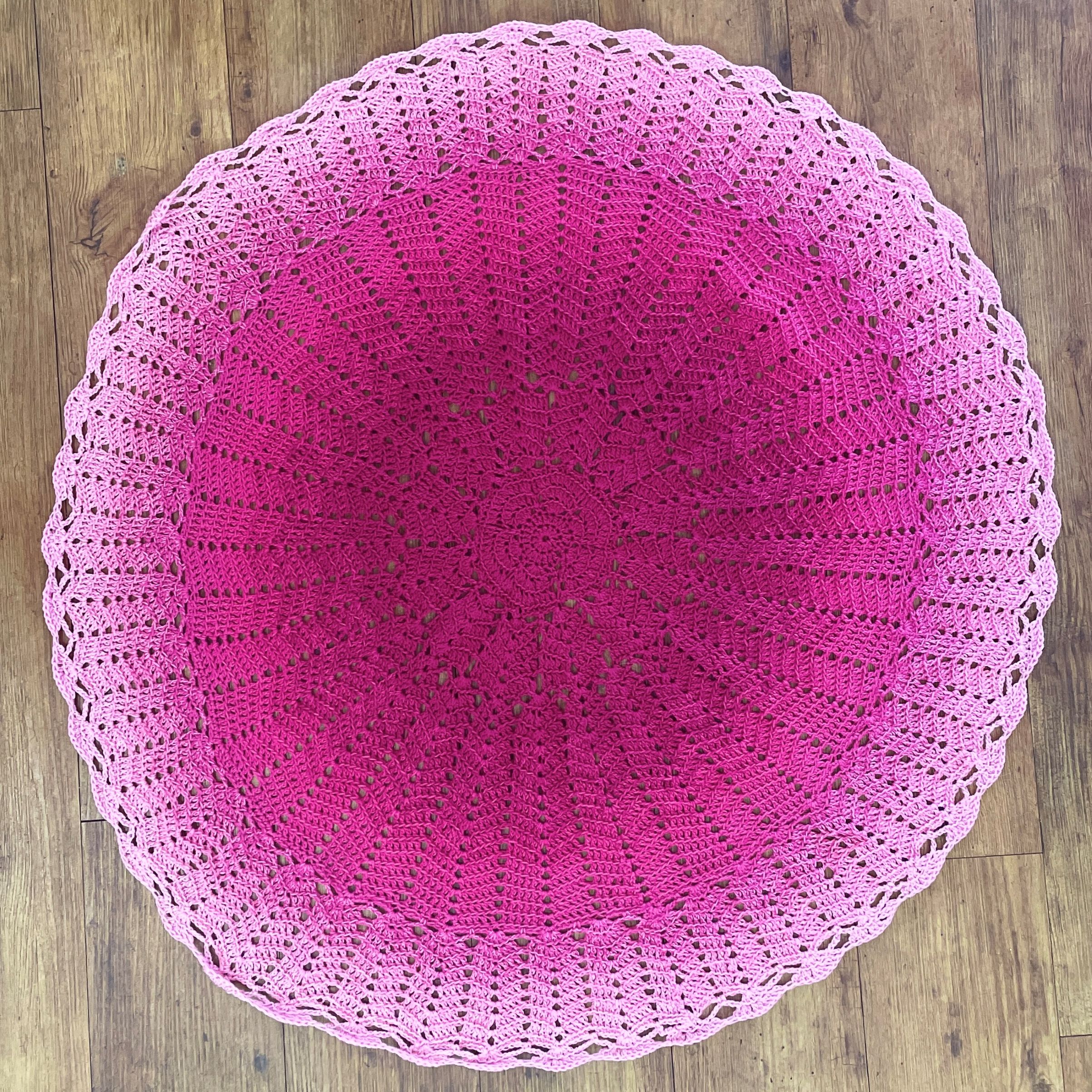 "CERISE EVERBLOOM" Crocheted Baby Shawl - Image 3