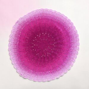 "CERISE EVERBLOOM" Crocheted Baby Shawl