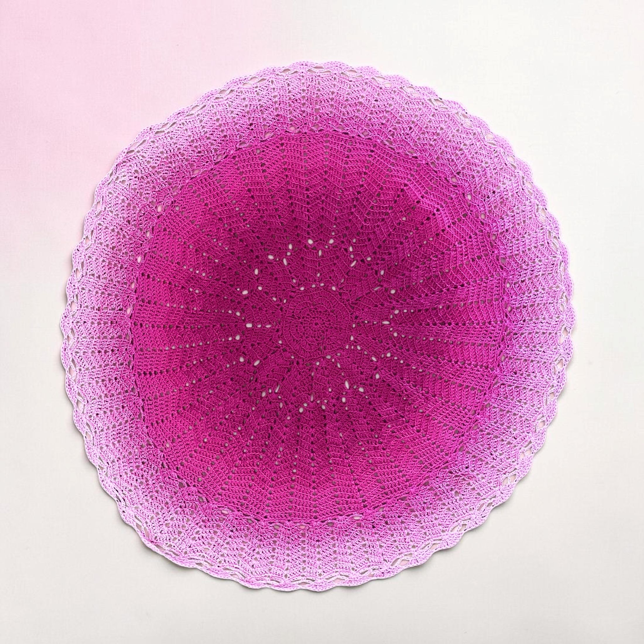"CERISE EVERBLOOM" Crocheted Baby Shawl