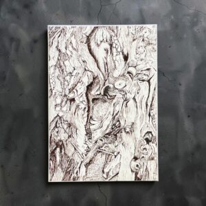 "PATTERNS IN BARK" ~ Original Ink Drawing by Lyn Mason