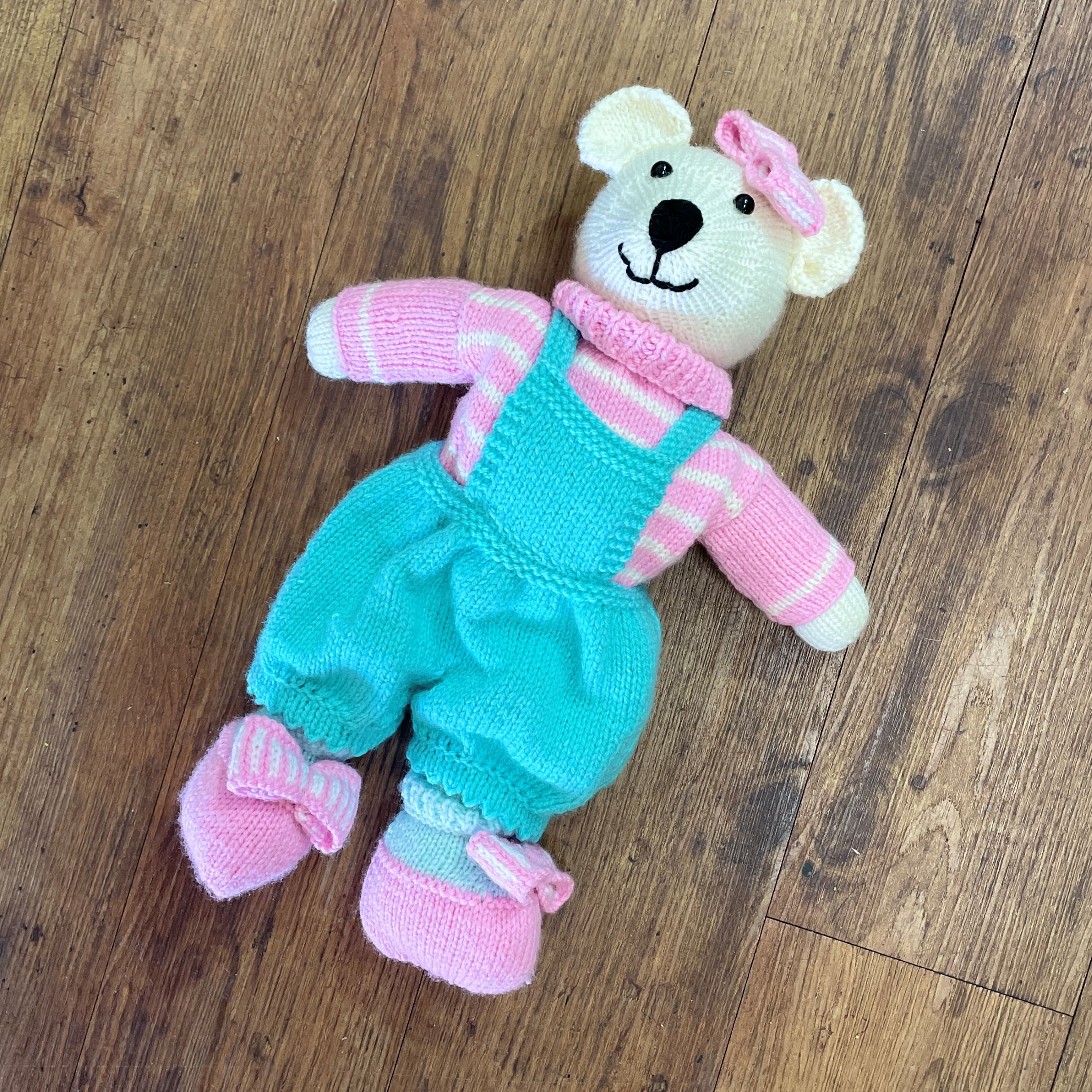 "POPPY GIRL BEAR" ~ Hand Knitted Soft Toy by Lee Stewart - Image 5