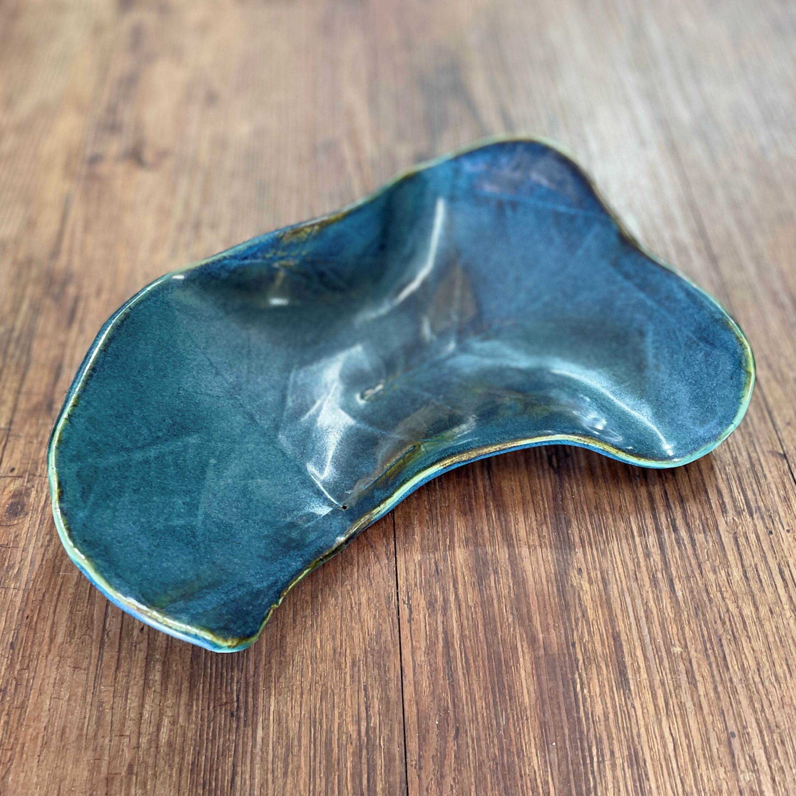 "LEAF PRINT CURVED BOWL" ~ Handmade Pottery by Jenny Shergold - Image 5
