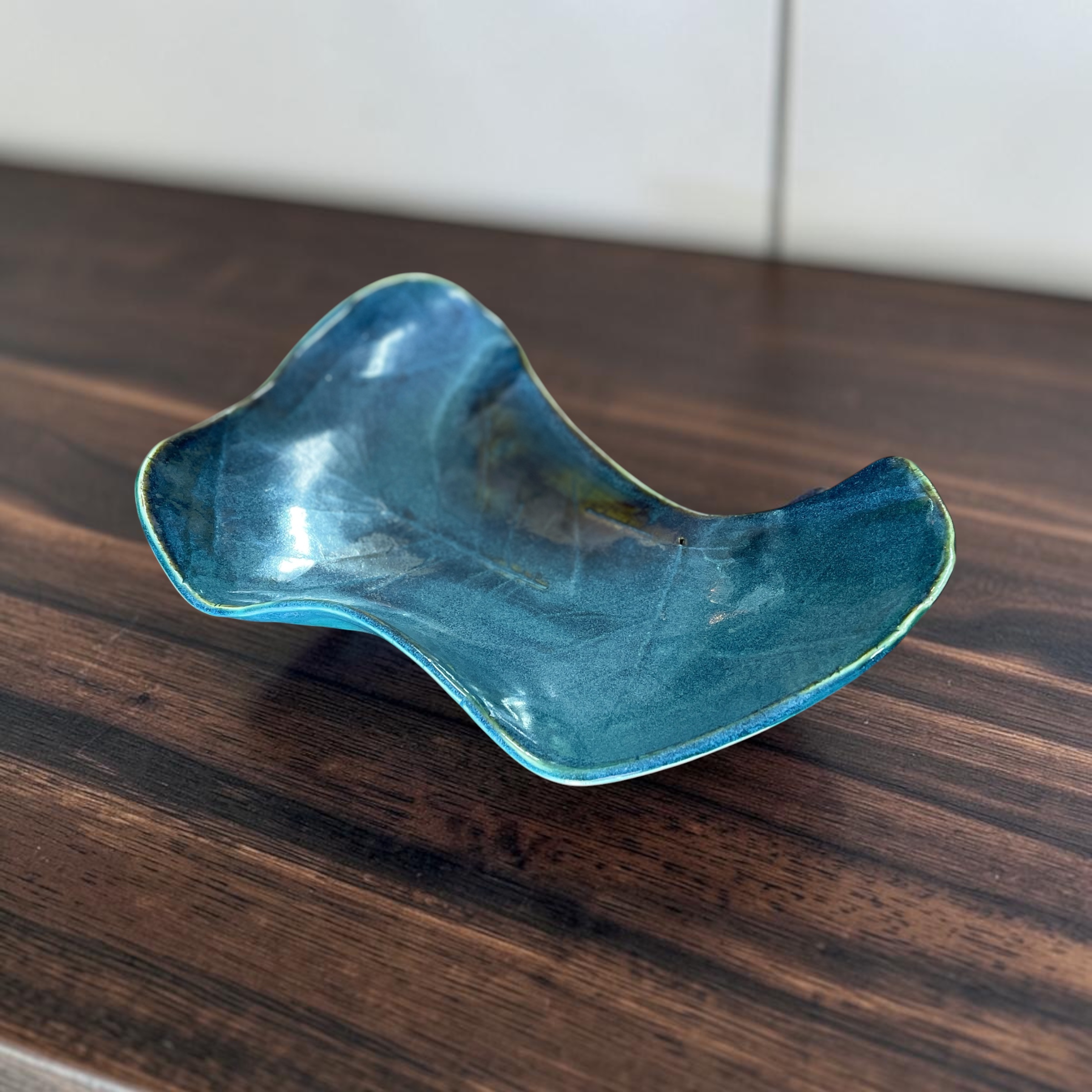 "LEAF PRINT CURVED BOWL" ~ Handmade Pottery by Jenny Shergold - Image 4