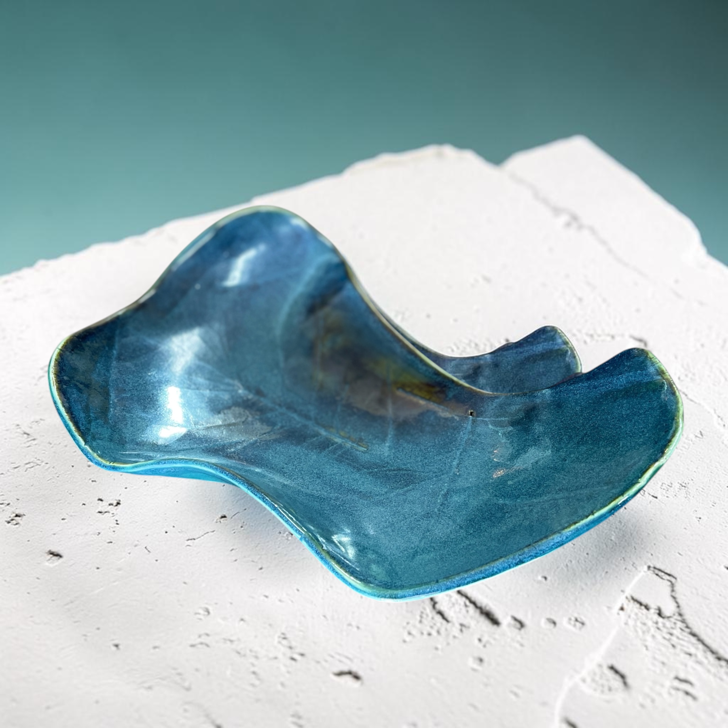 "LEAF PRINT CURVED BOWL" ~ Handmade Pottery by Jenny Shergold
