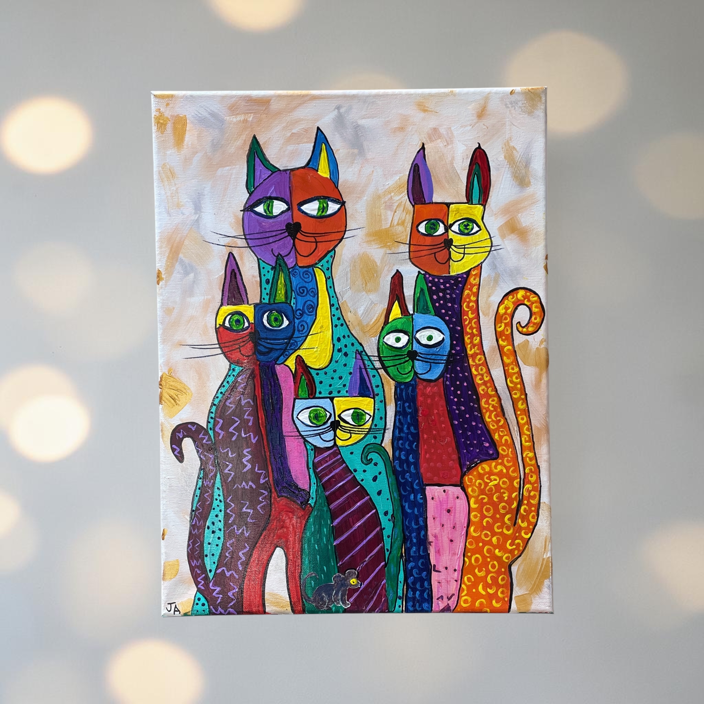 "KOOL KITTIES" ~ Original Acrylic Painting by Julie Burton-Jones - Image 3