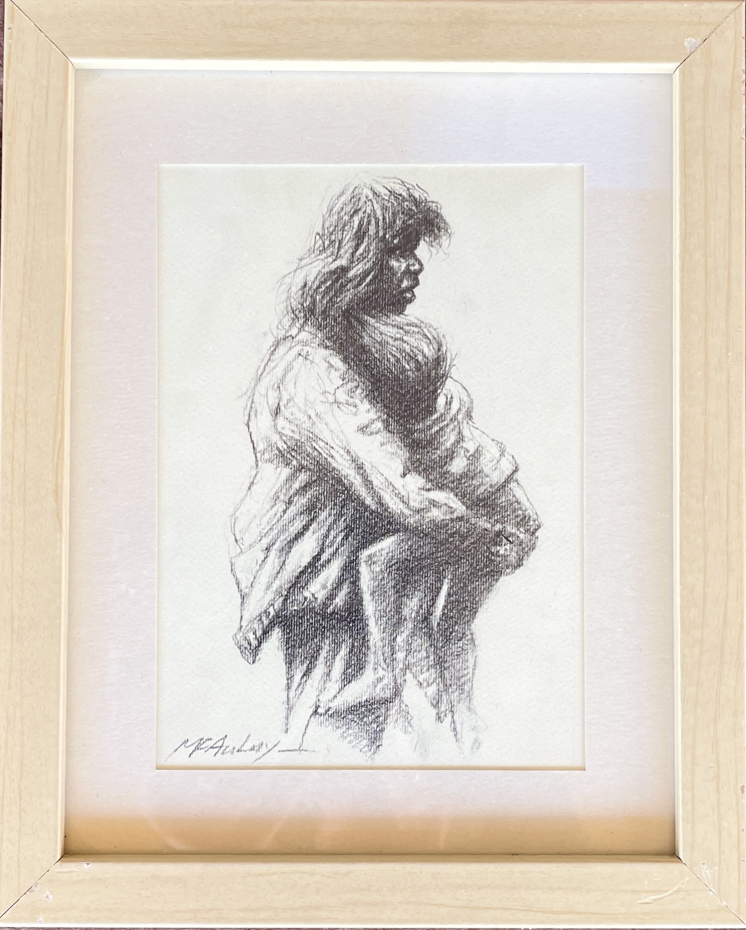 "MOTHER AND CHILD" - Original Charcoal by Tom McAulay - Image 3