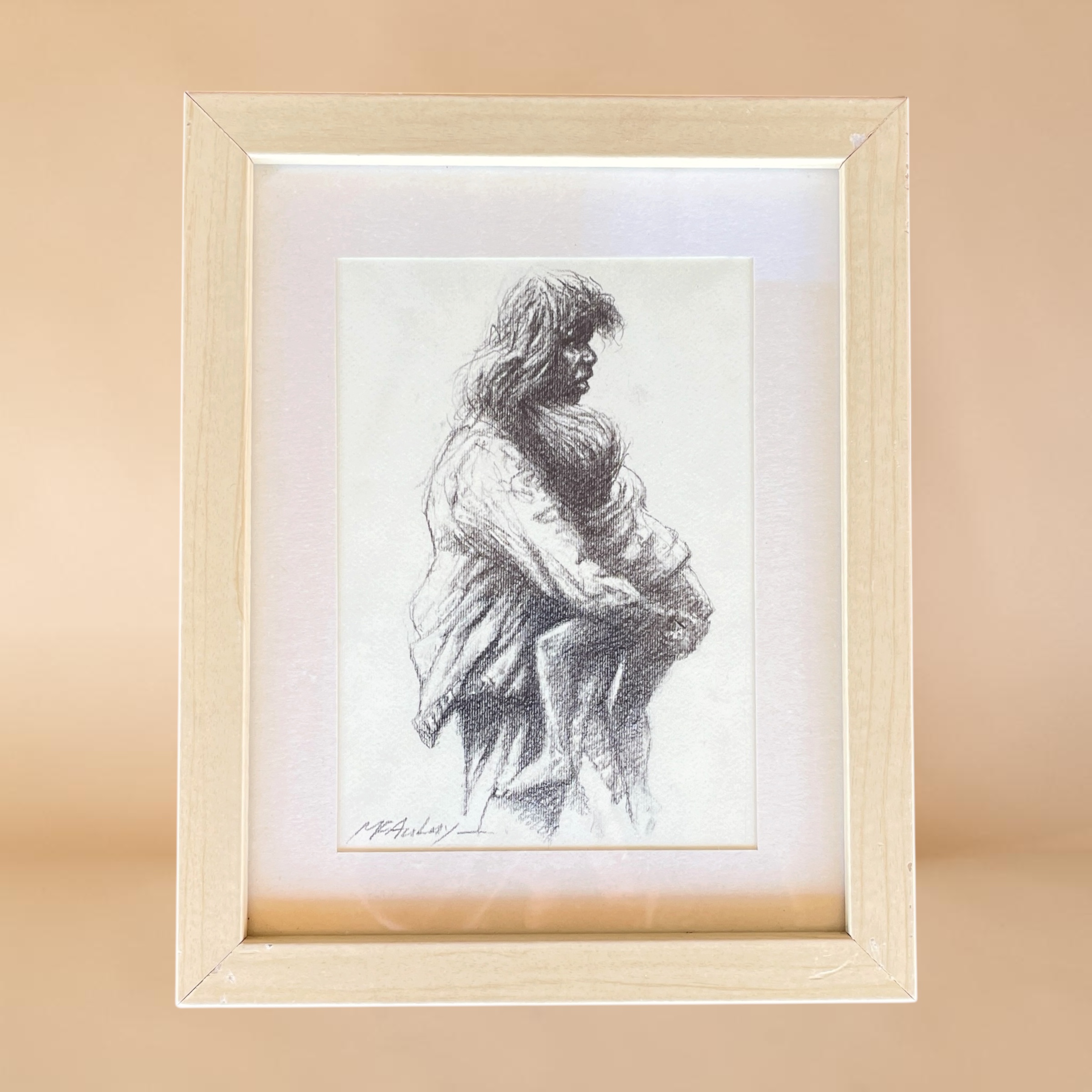 "MOTHER AND CHILD" - Original Charcoal by Tom McAulay - Image 5