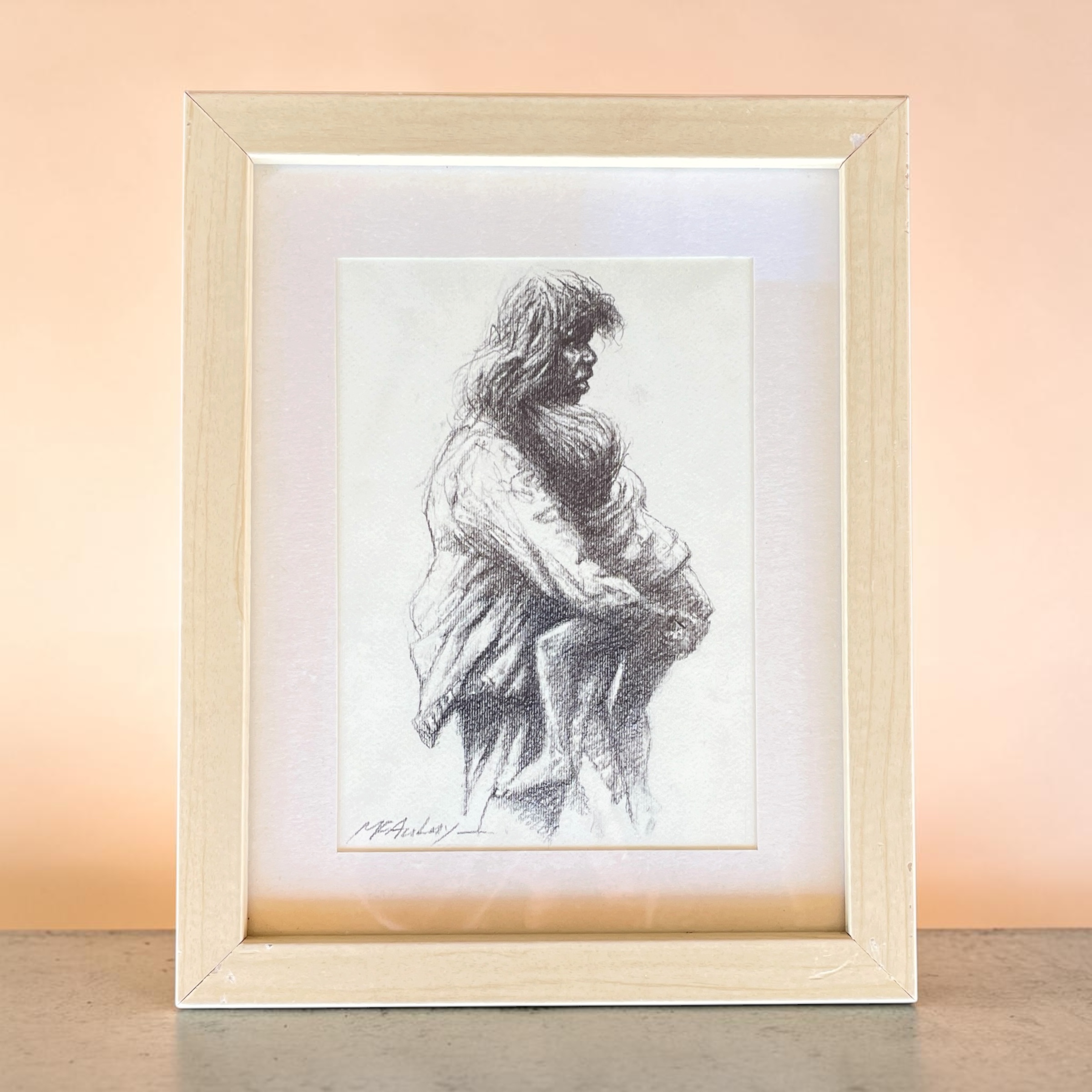"MOTHER AND CHILD" - Original Charcoal by Tom McAulay - Image 6