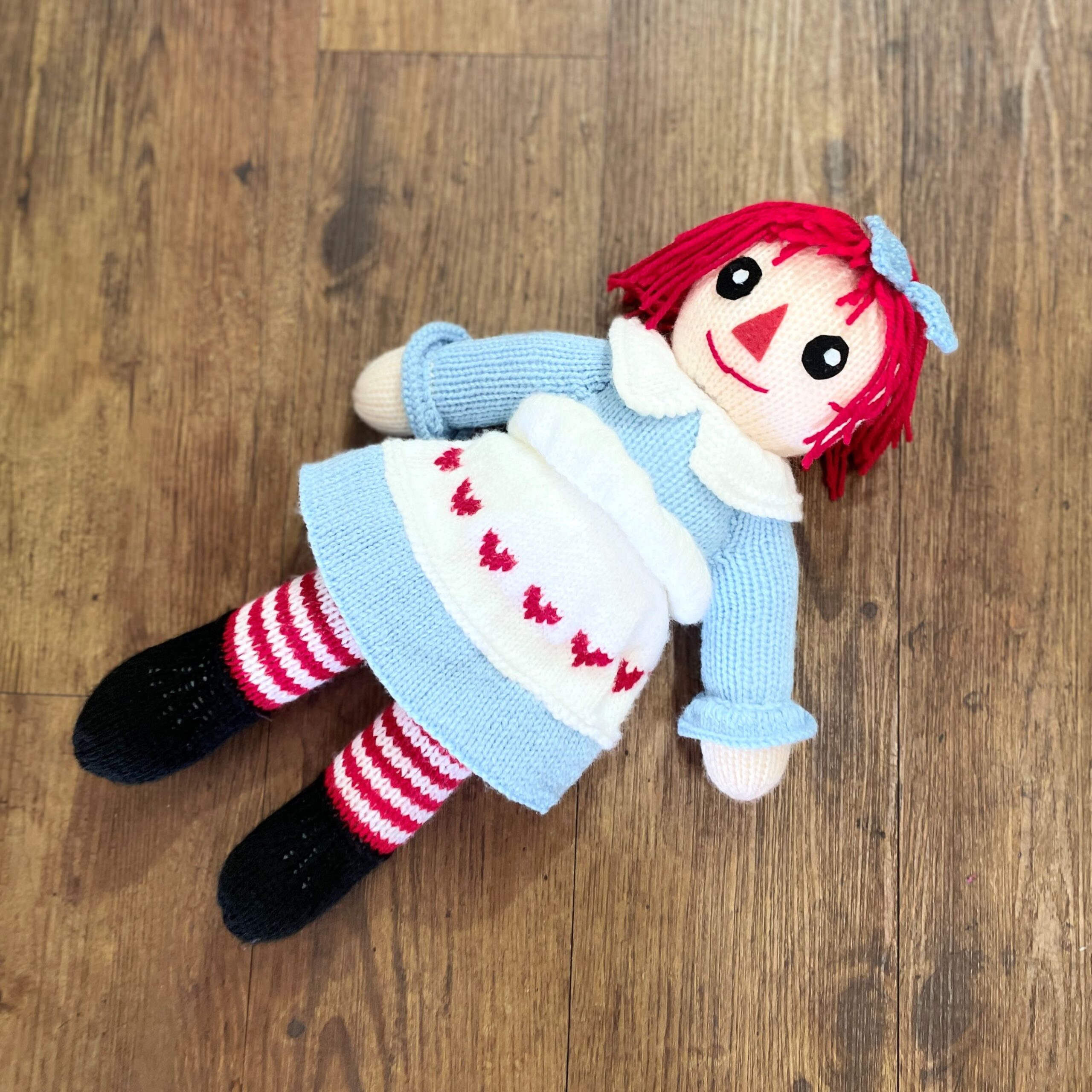 "RAGGEDY ANNE" ~ Hand Knitted Soft Toy by Lee Stewart - Image 4