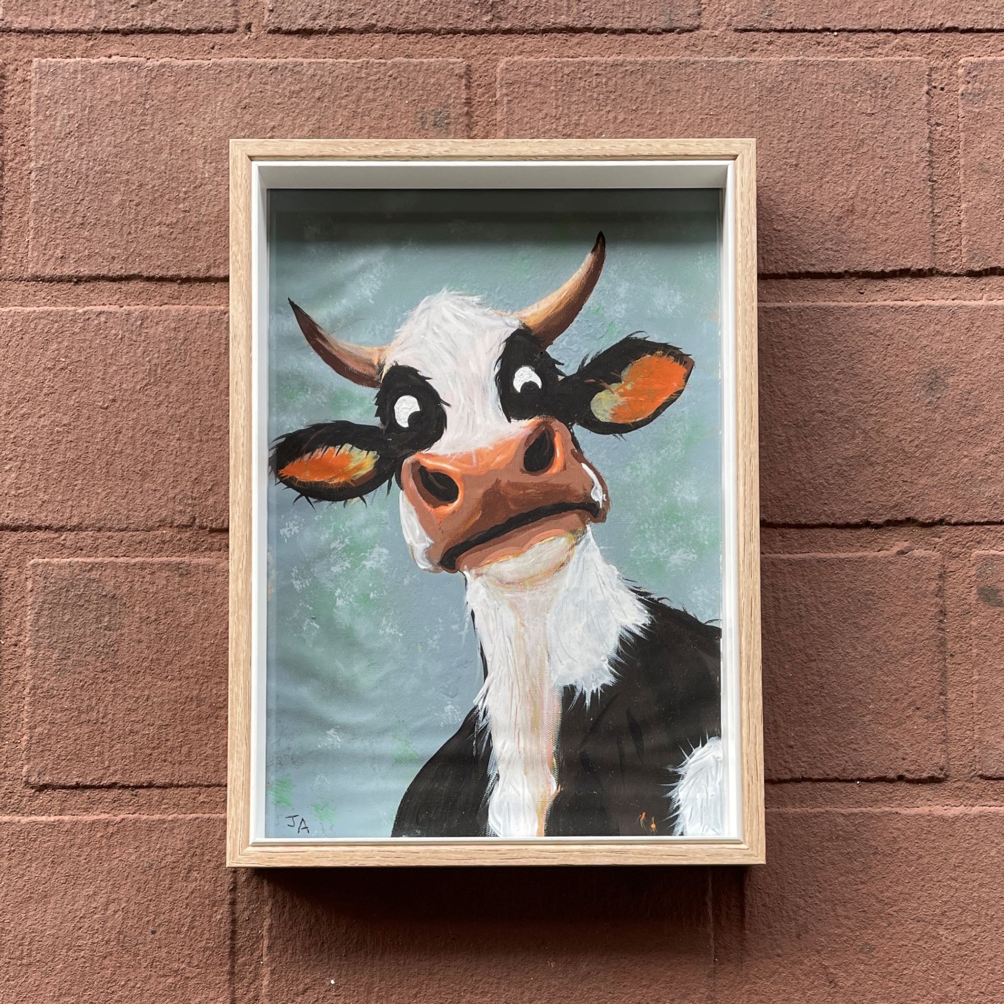 "THE MISERABLE COW" ~ Original Acrylic Painting by Julie Burton-Jones - Image 5