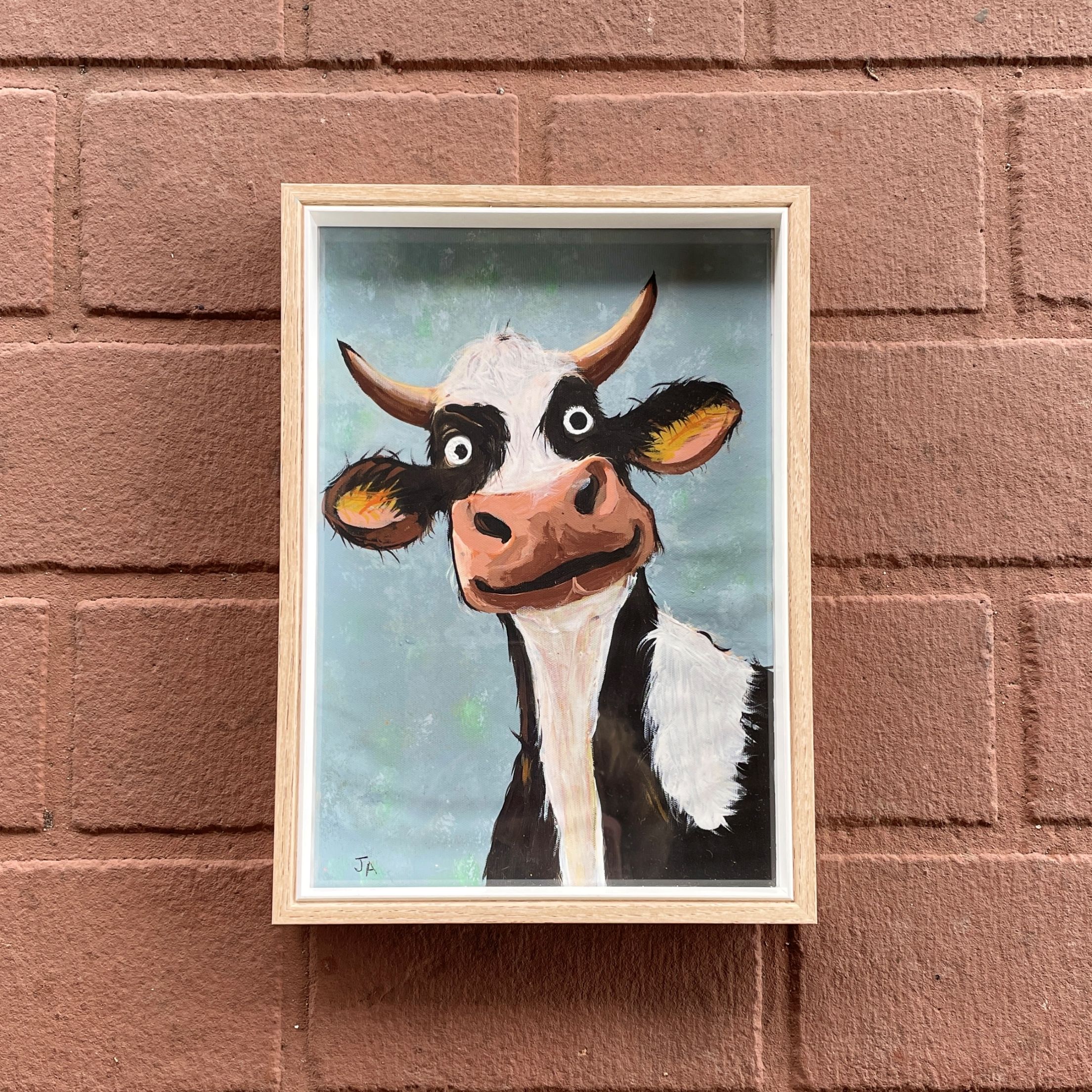"THE HAPPY COW" ~ Original Acrylic Painting by Julie Burton-Jones - Image 5