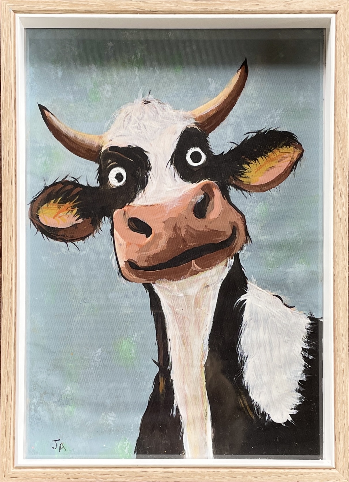 "THE HAPPY COW" ~ Original Acrylic Painting by Julie Burton-Jones - Image 2