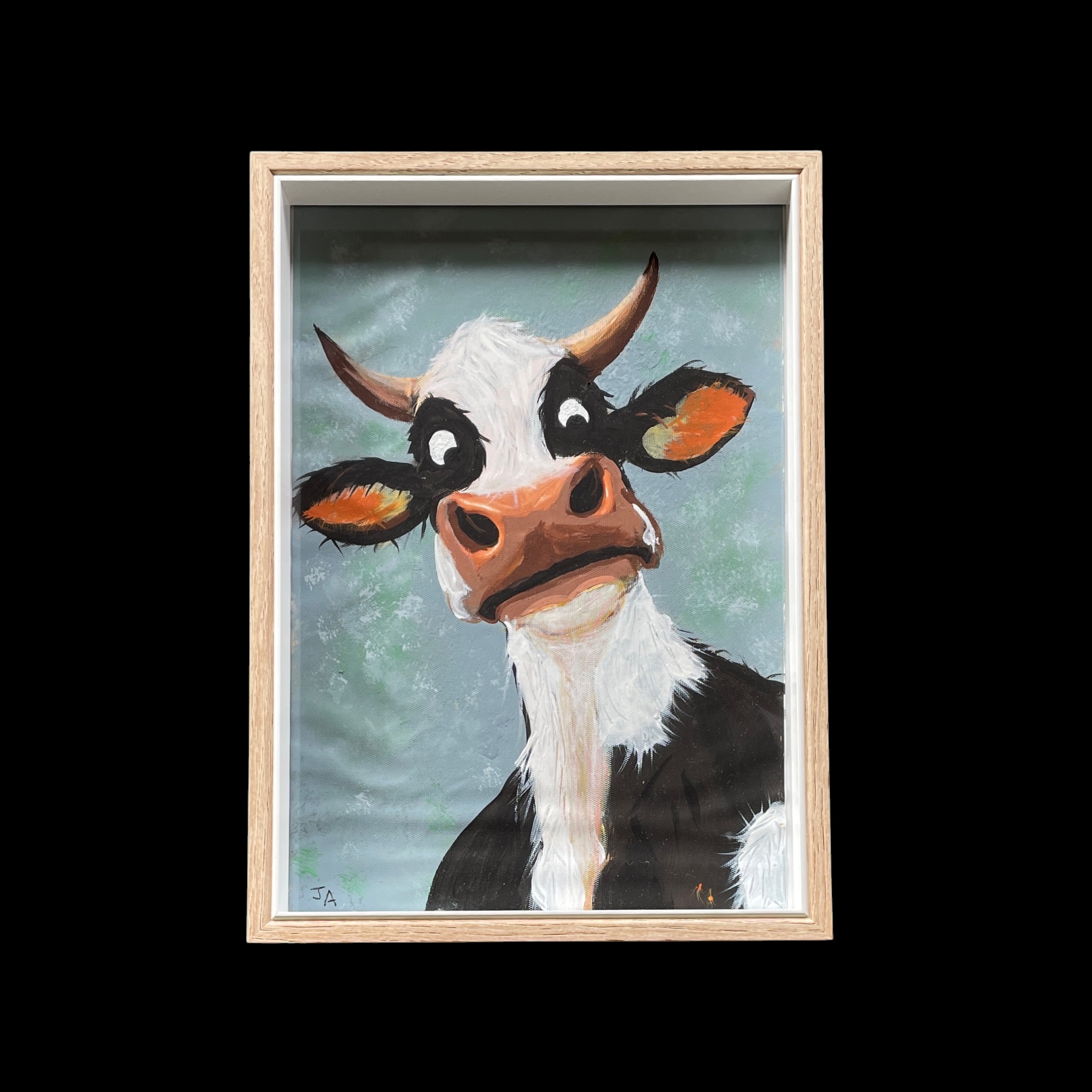 "THE MISERABLE COW" ~ Original Acrylic Painting by Julie Burton-Jones - Image 3