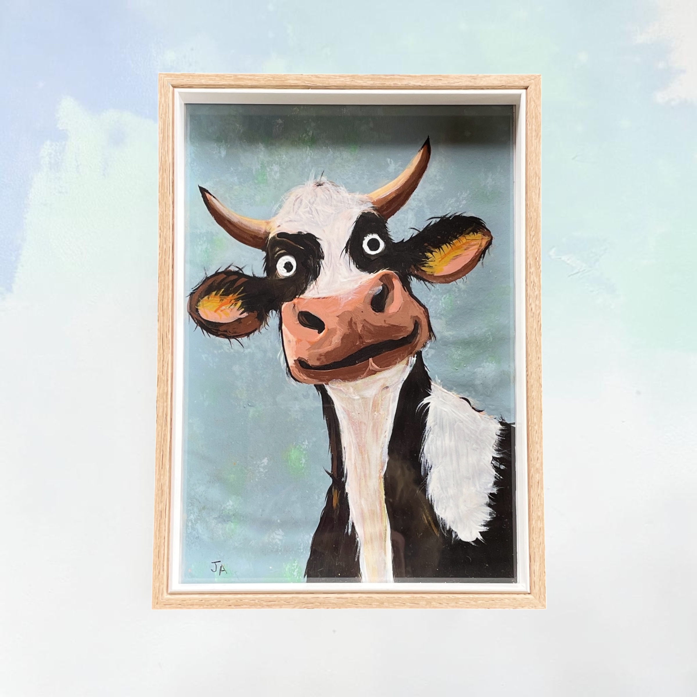 "THE HAPPY COW" ~ Original Acrylic Painting by Julie Burton-Jones - Image 4