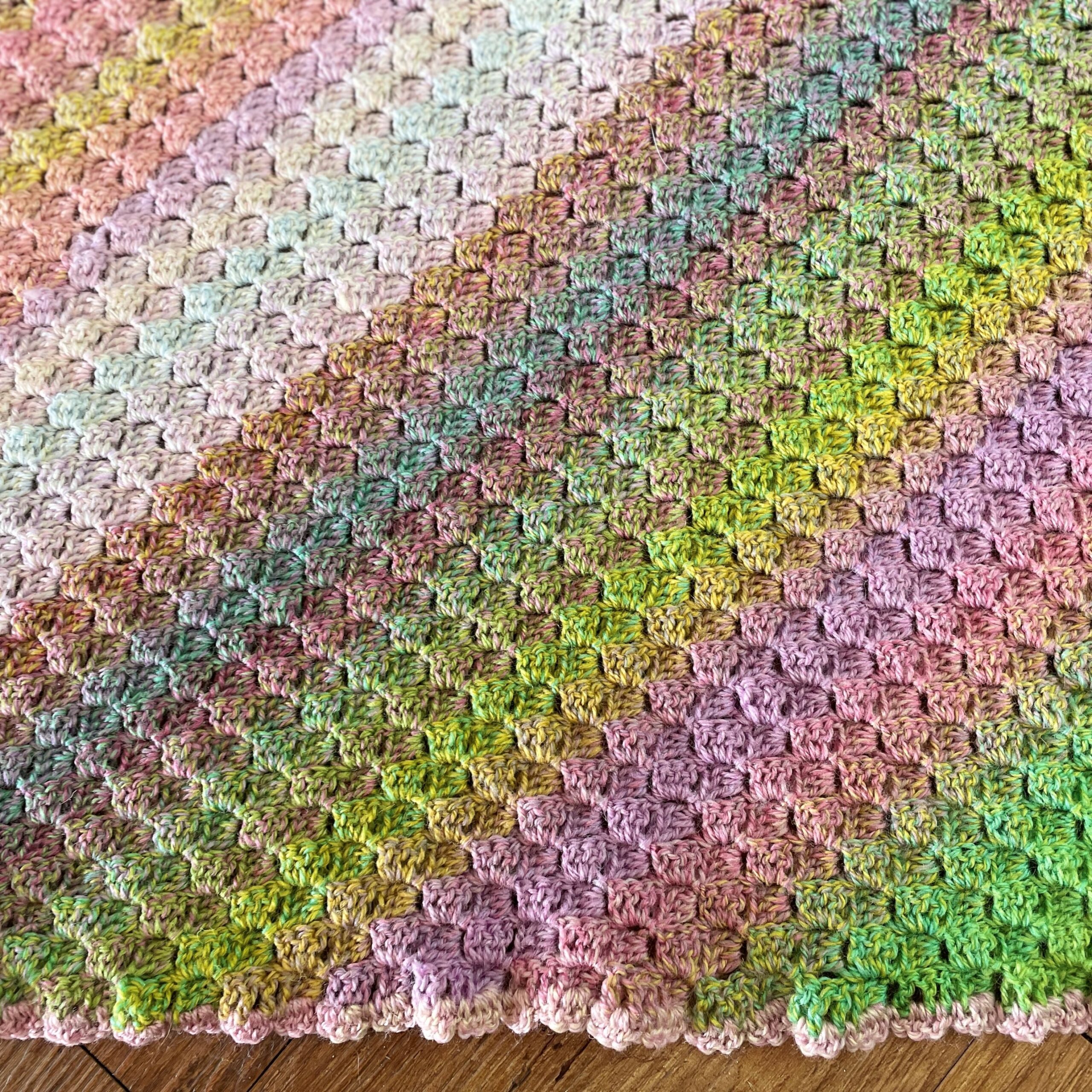 "HAND CROCHETED SHAWL" ~ in Multicolour Pastels by Hedi English - Image 5