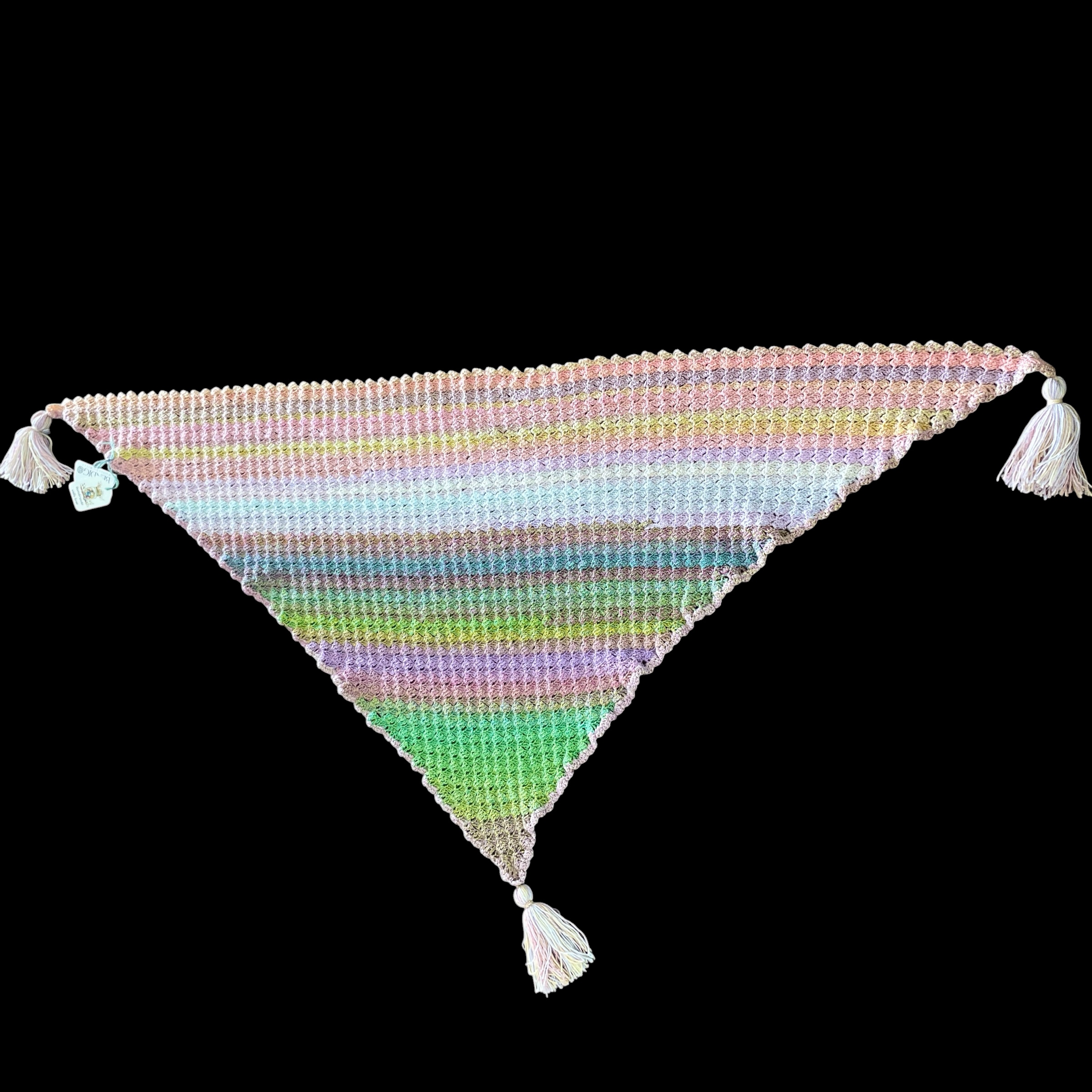 "HAND CROCHETED SHAWL" ~ in Multicolour Pastels by Hedi English - Image 11