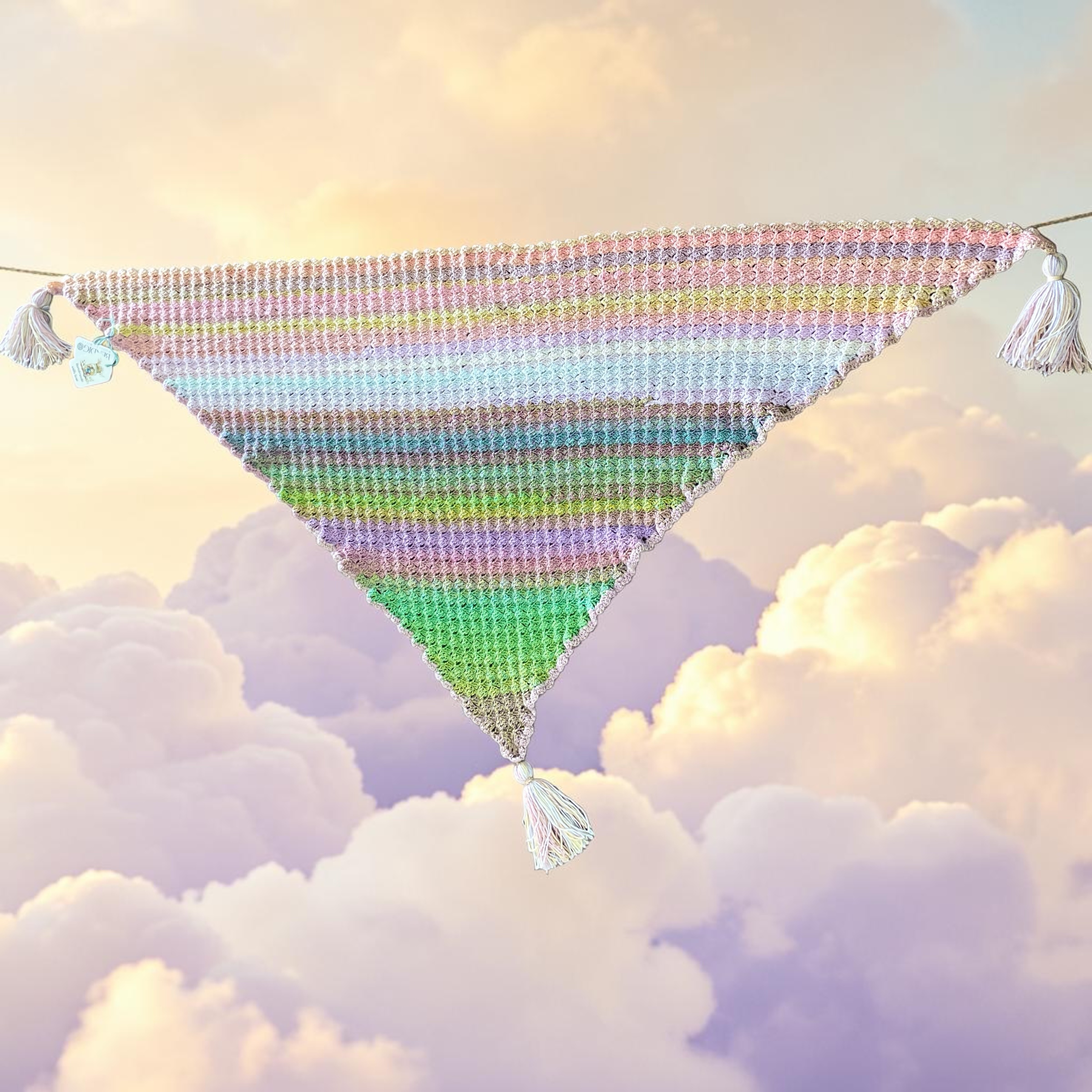 "HAND CROCHETED SHAWL" ~ in Multicolour Pastels by Hedi English - Image 10