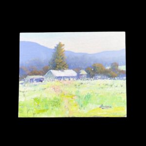 "ACROSS SHEDS" ~ Original Oil Painting by Noela Lowien