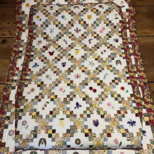 "FLORAL IRISH CHAIN" ~ Hand Made Single Quilt by Kath Kingston