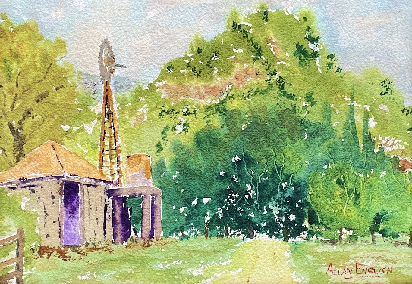 "SCENIC RIM FARM" ~ Original Watercolour Painting by Allan English - Image 3