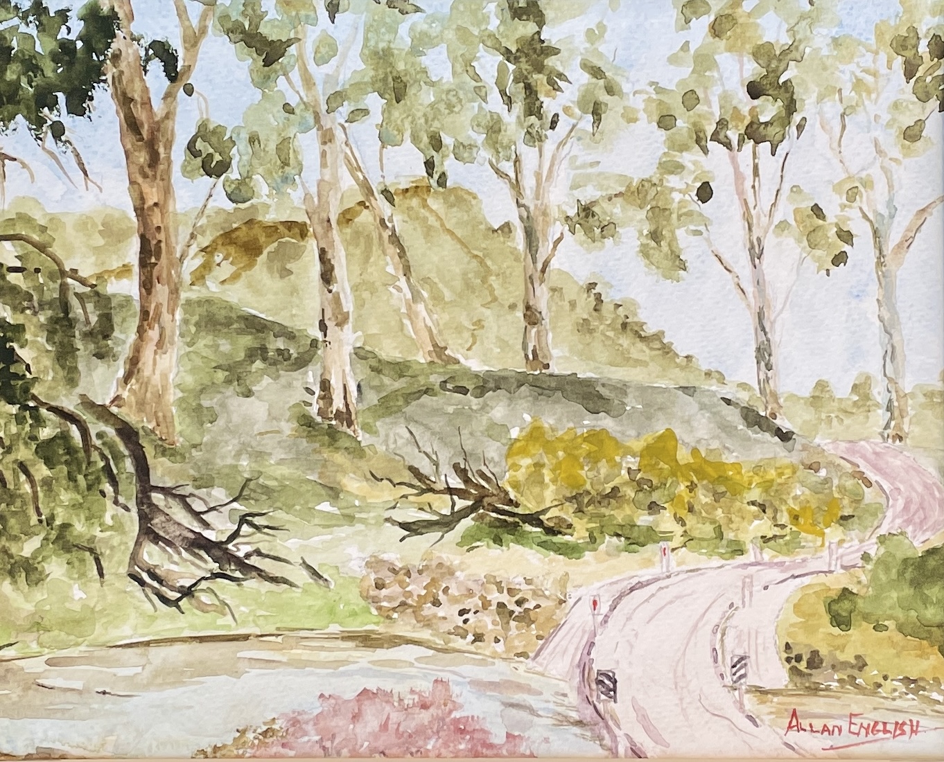 "MT KILCOY CROSSING" ~ Original Watercolour Painting by Allan English - Image 5