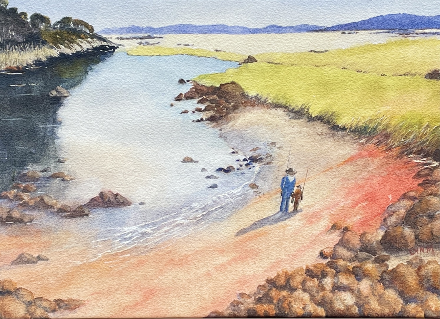 "FISHING AT LORNE" ~ Original Watercolour Painting by Lyn Mason - Image 3
