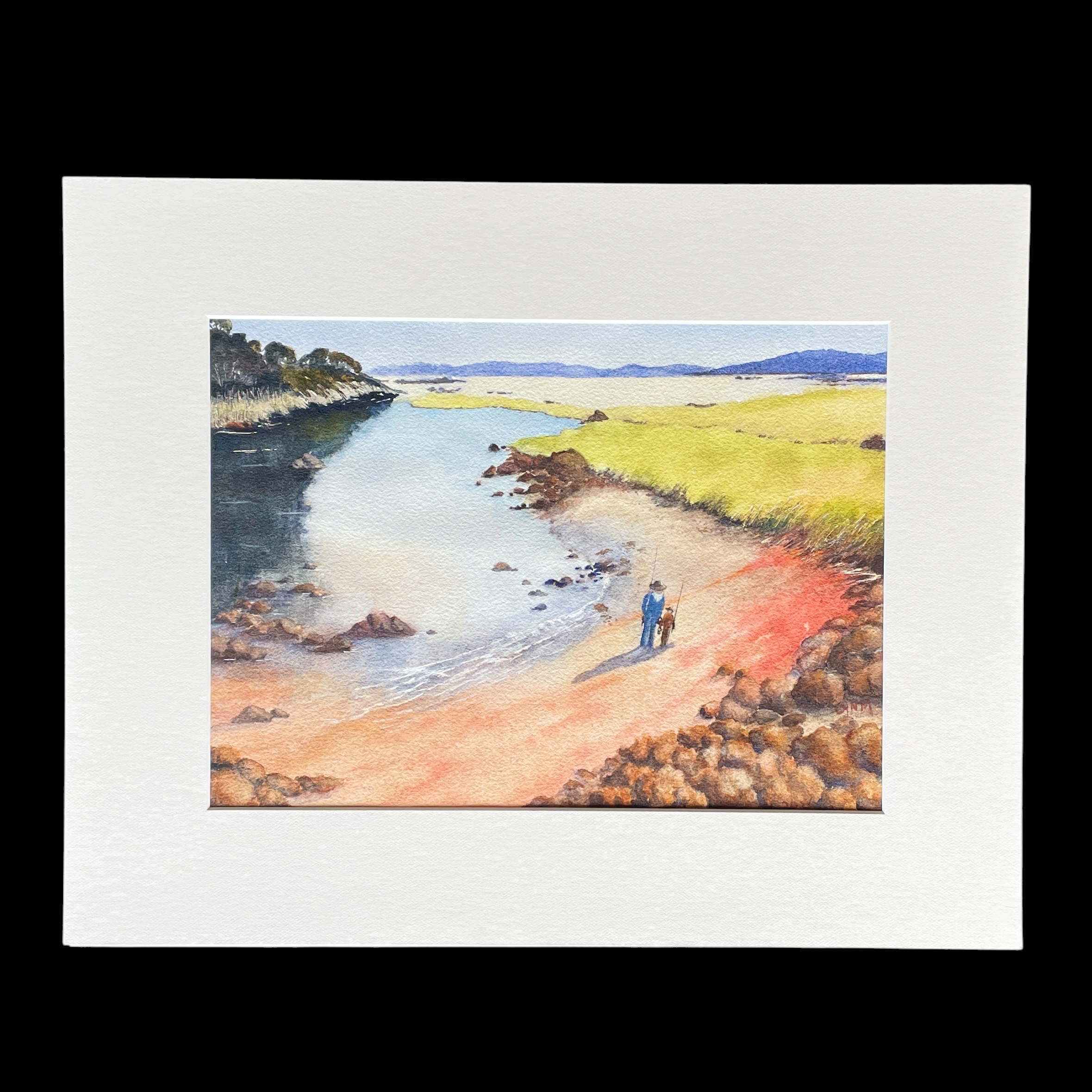 "FISHING AT LORNE" ~ Original Watercolour Painting by Lyn Mason