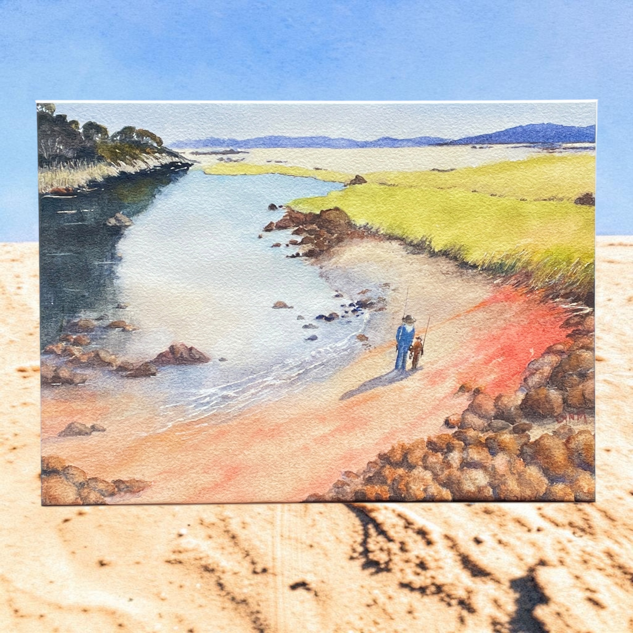 "FISHING AT LORNE" ~ Original Watercolour Painting by Lyn Mason - Image 4