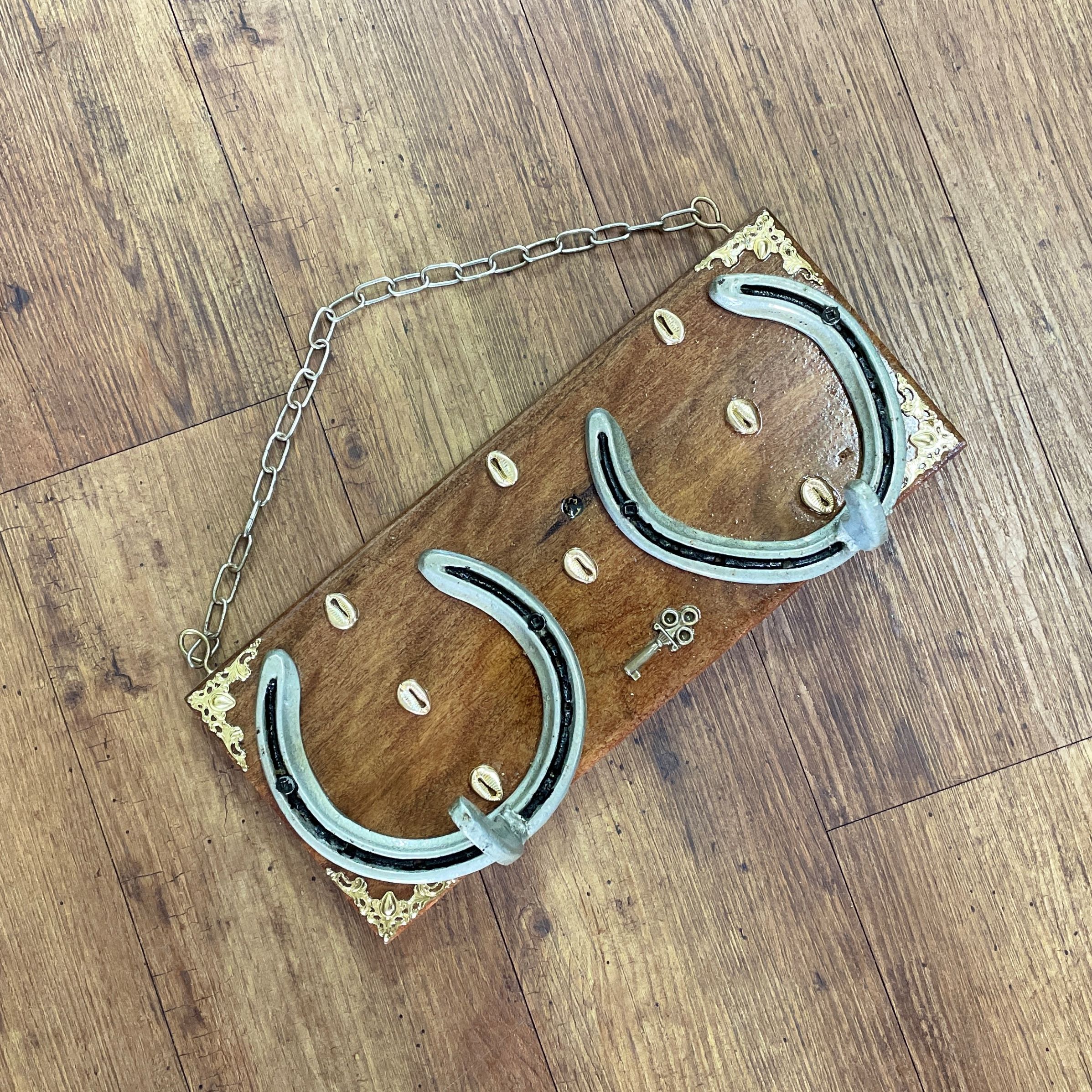 "GOLD METALLIC DECALS" ~ Two Hook Horseshoe Hatrack by Gunney Klippelt - Image 3