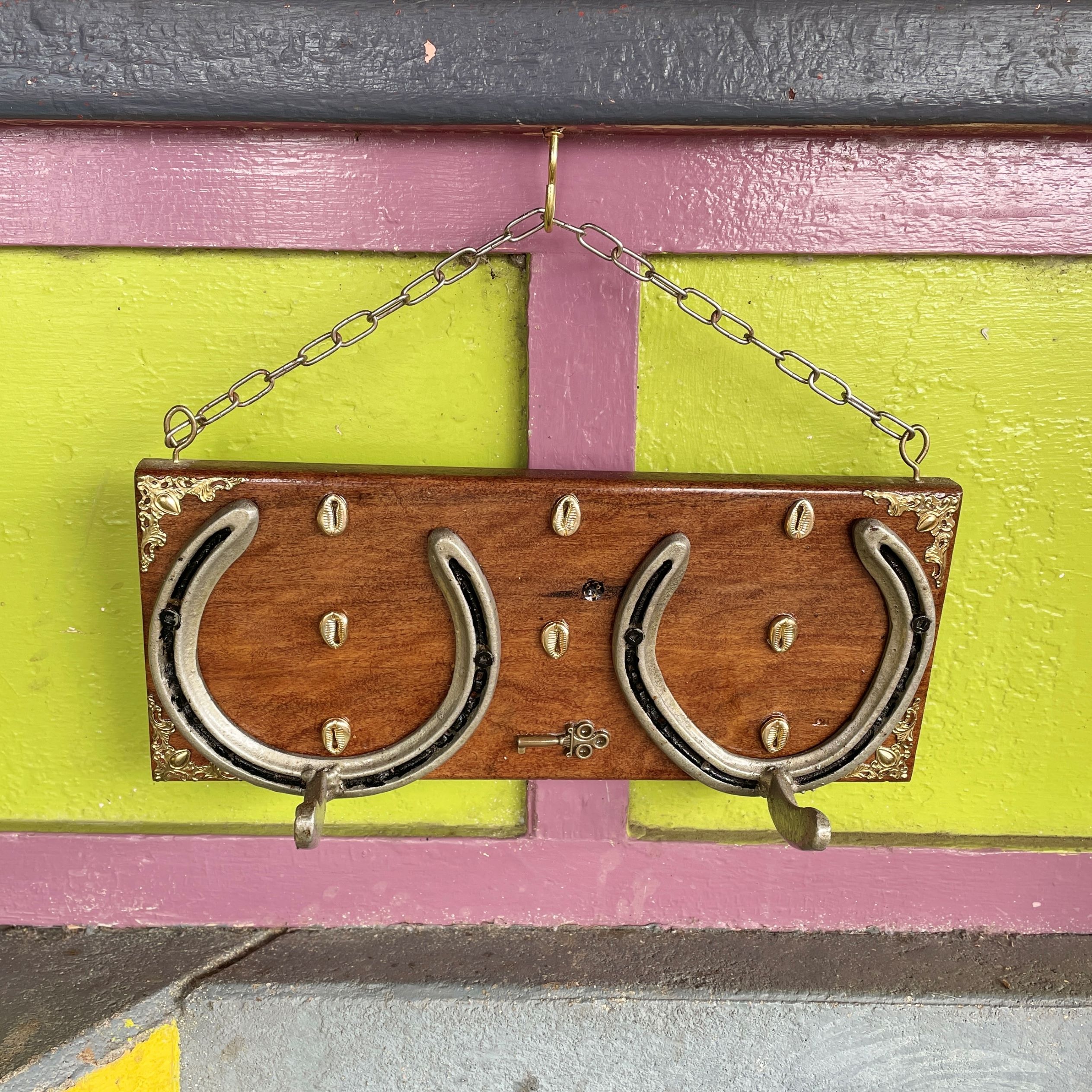 "GOLD METALLIC DECALS" ~ Two Hook Horseshoe Hatrack by Gunney Klippelt - Image 4