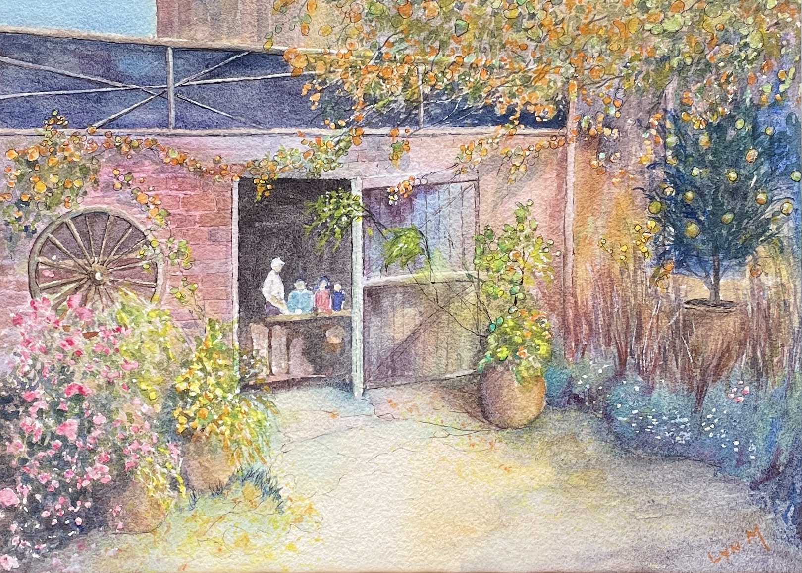 "AUTUMN CAFE" ~ Original Watercolour Painting by Lyn Mason