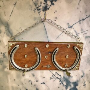 "GOLD METALLIC DECALS" ~ Two Hook Horseshoe Hatrack by Gunney Klippelt