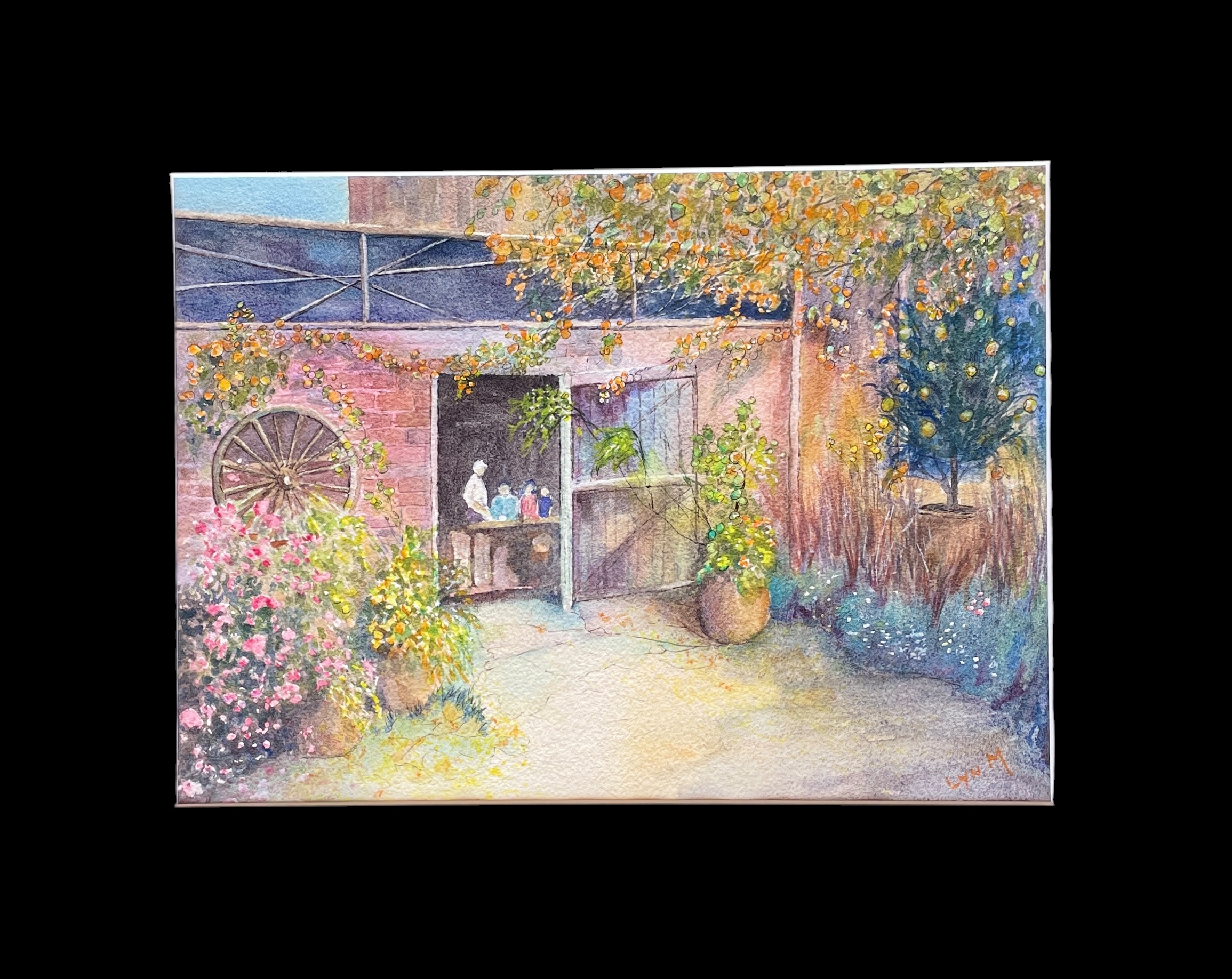"AUTUMN CAFE" ~ Original Watercolour Painting by Lyn Mason - Image 3
