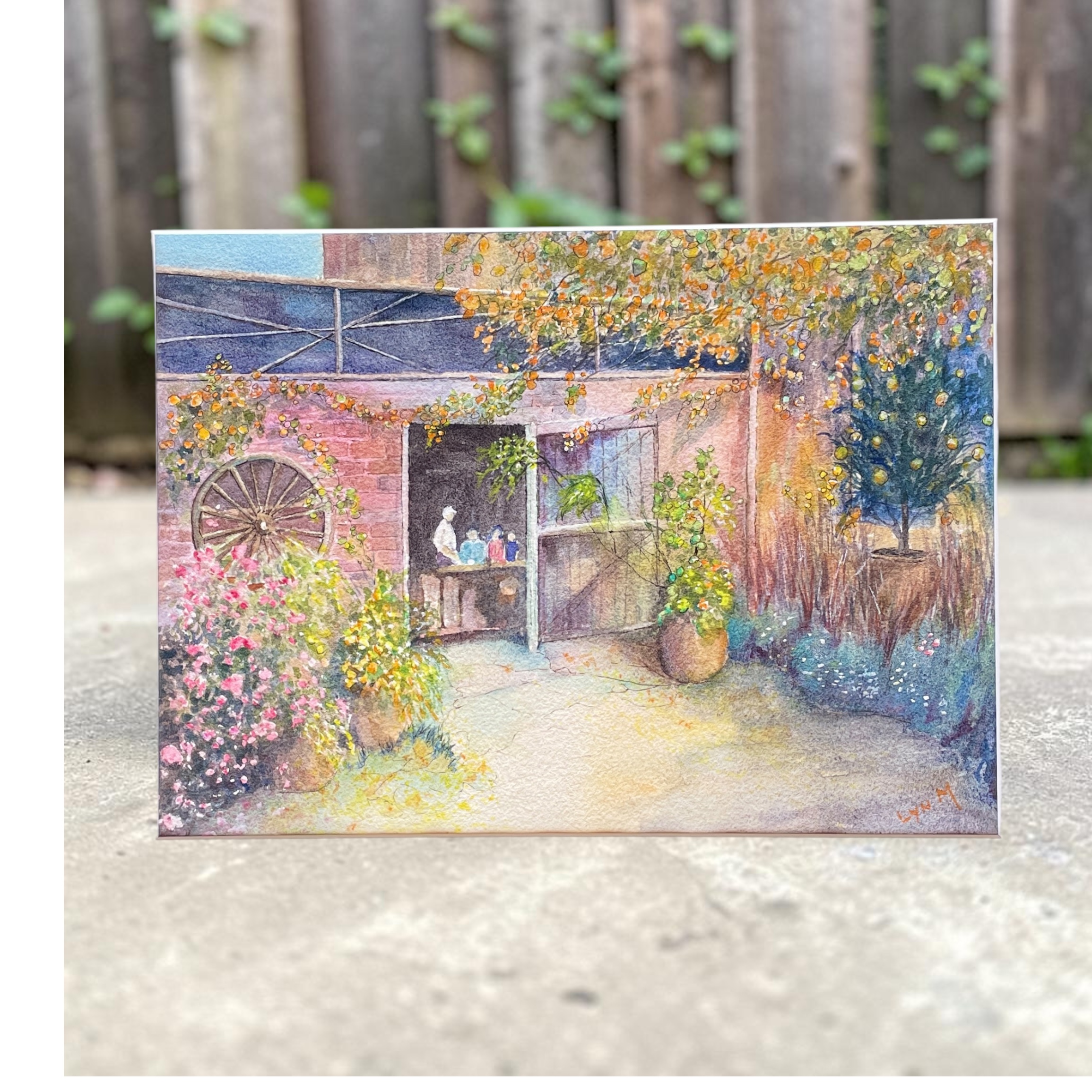 "AUTUMN CAFE" ~ Original Watercolour Painting by Lyn Mason - Image 2