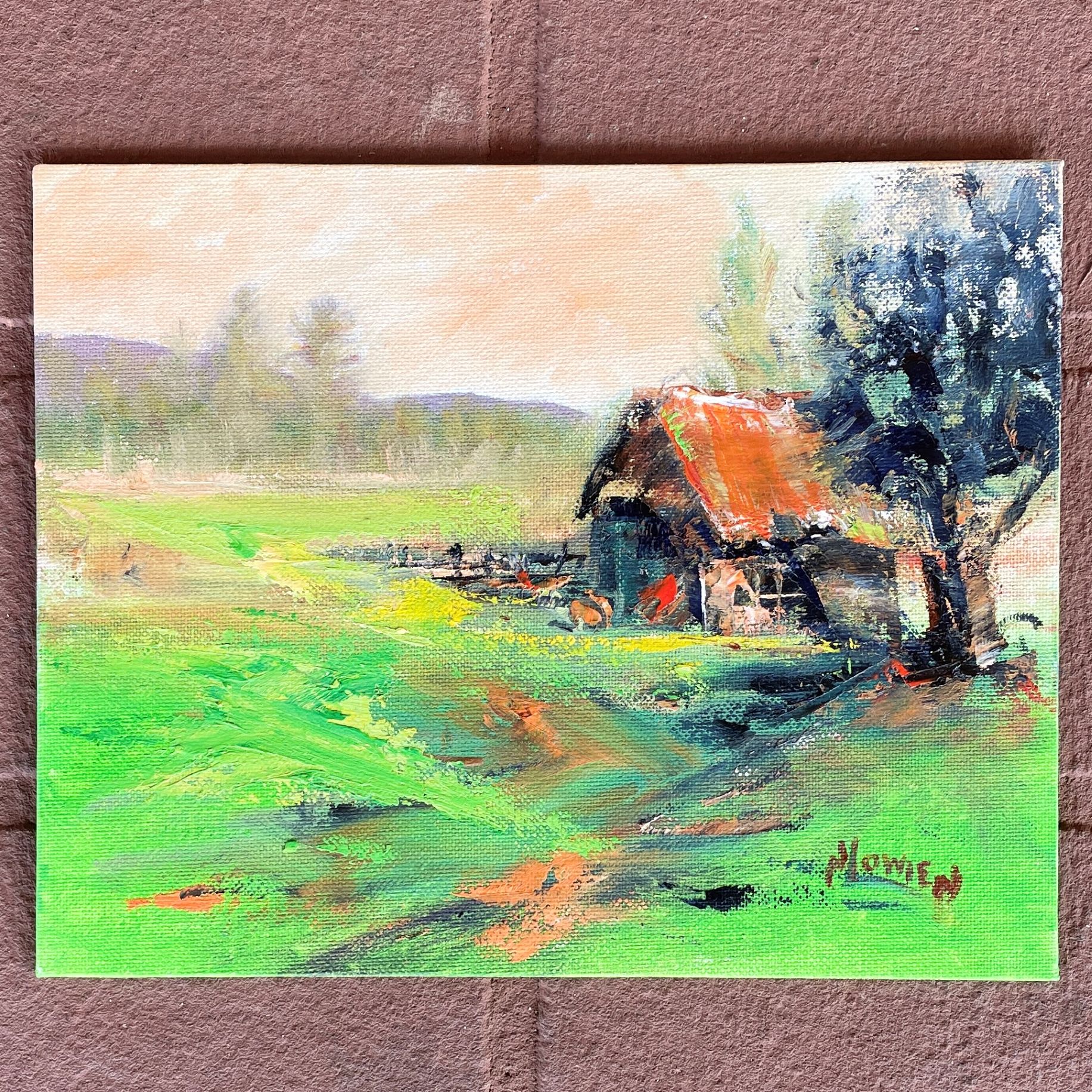 "GREEN MEADOWS" ~ Original Oil Painting by Noela Lowien - Image 5