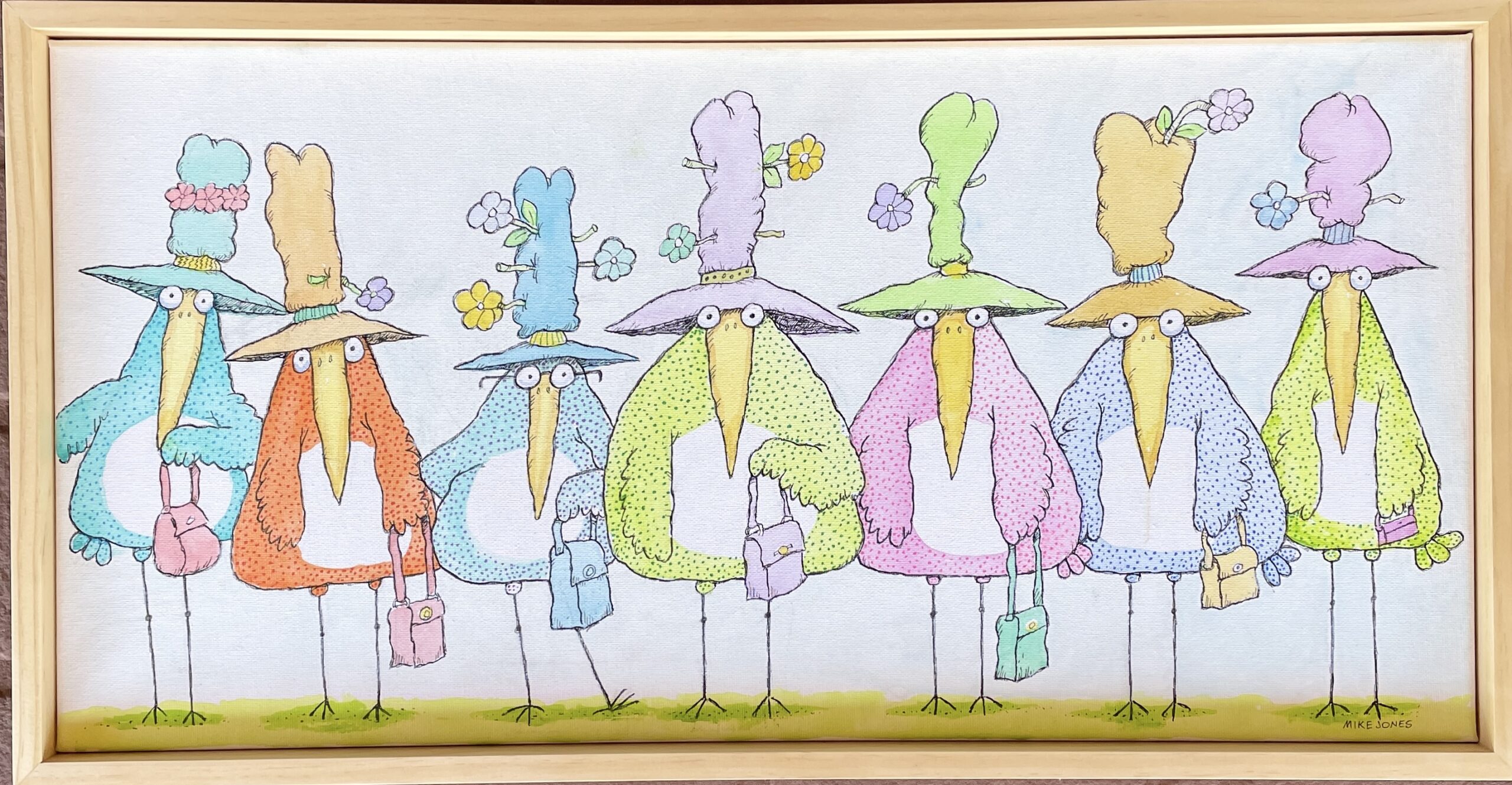 "LADIES DAY OUT"~ Original Ink and Acrylic Painting by Mike Jones - Image 3