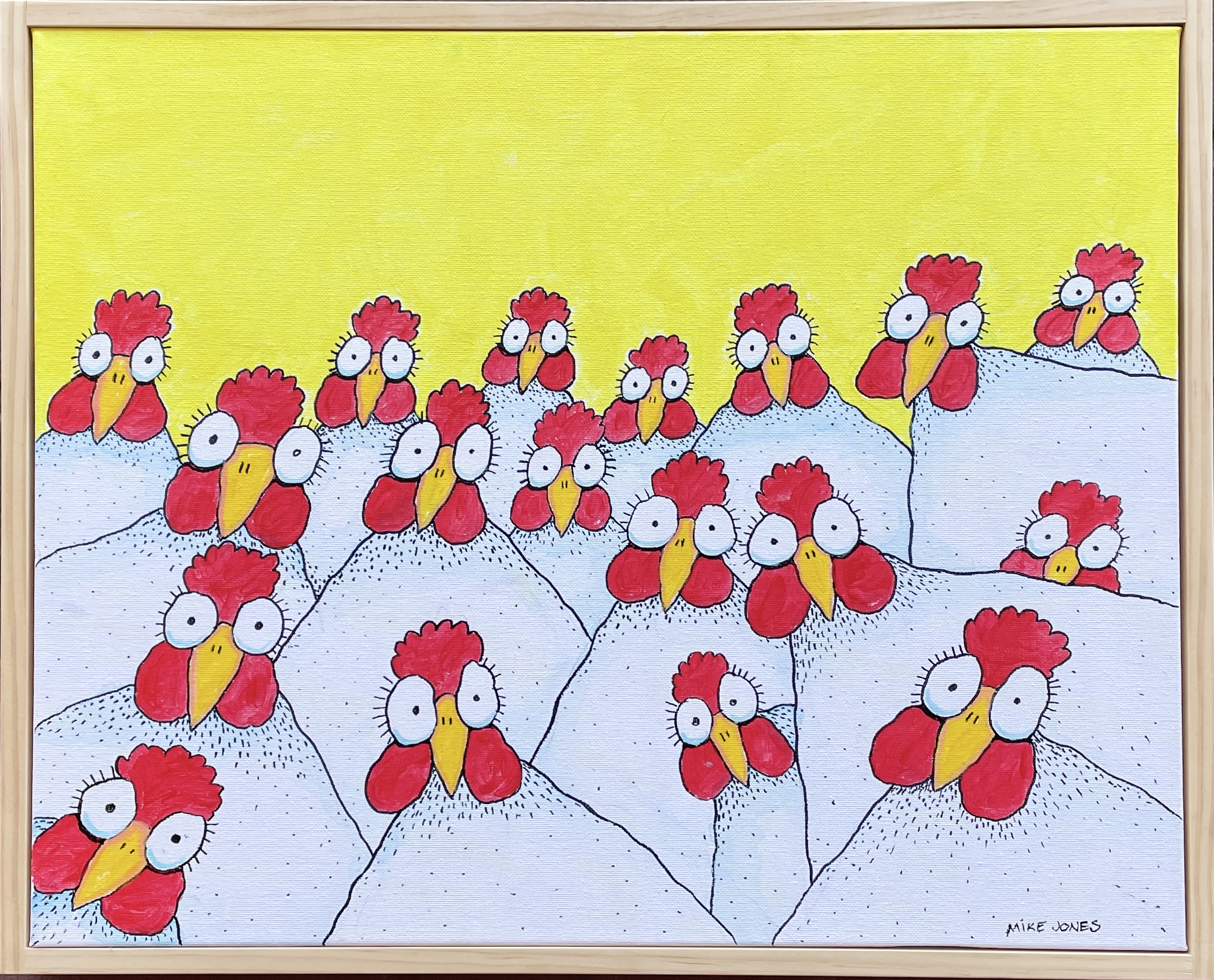 "CURIOUS CHOOKS"~ Original Ink and Acrylic Painting by Mike Jones - Image 2