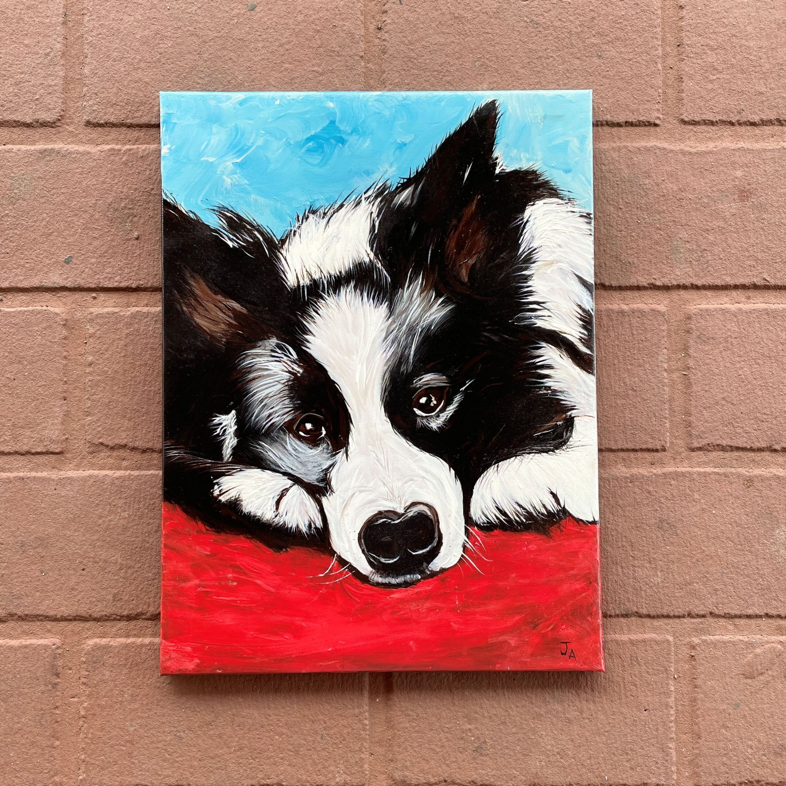 "CUTE COLLIE" ~ Original Acrylic Painting by Julie Burton-Jones - Image 2