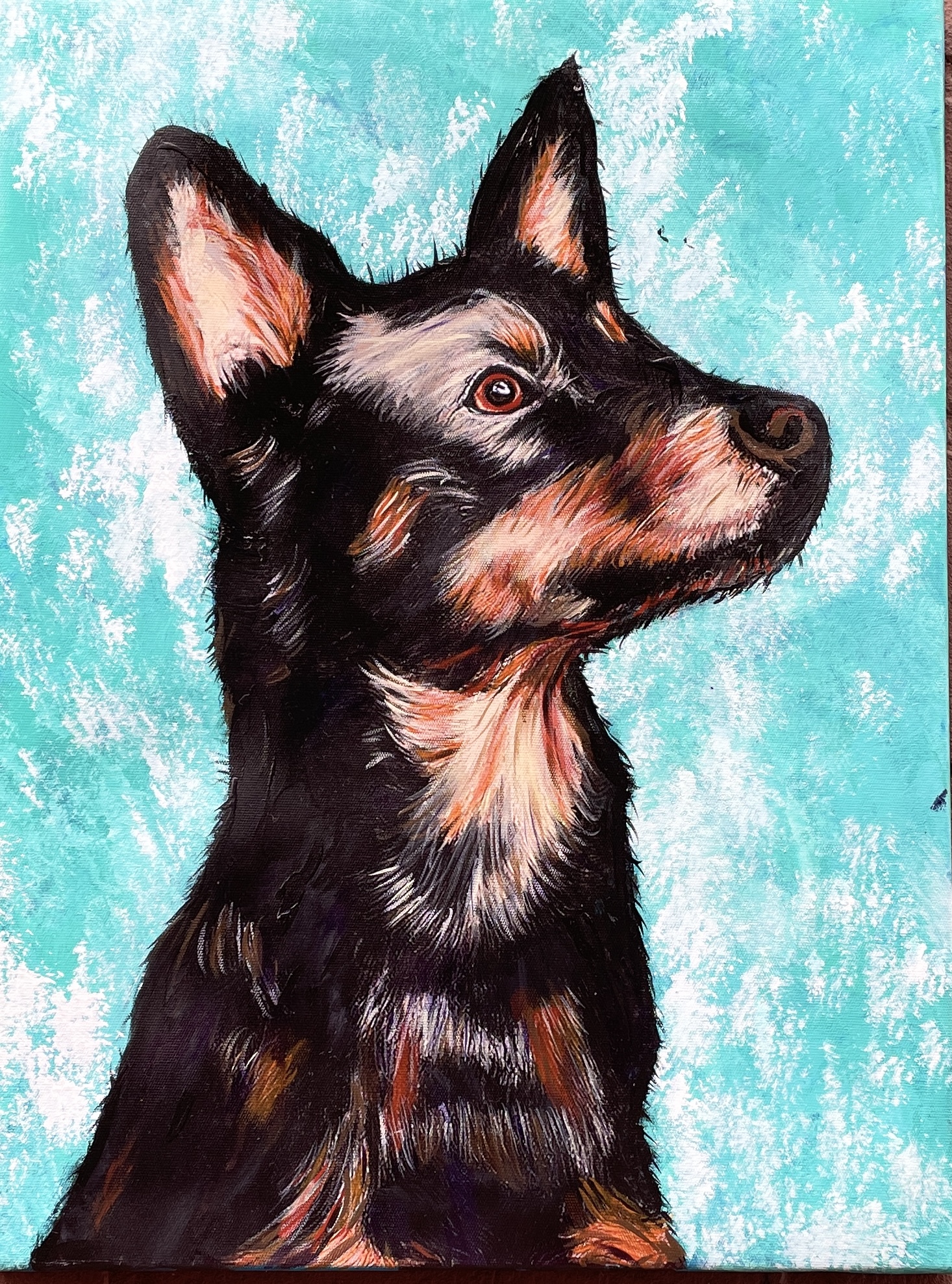 "THE AUSSIE KELPIE" ~ Original Acrylic Painting by Julie Burton-Jones - Image 2