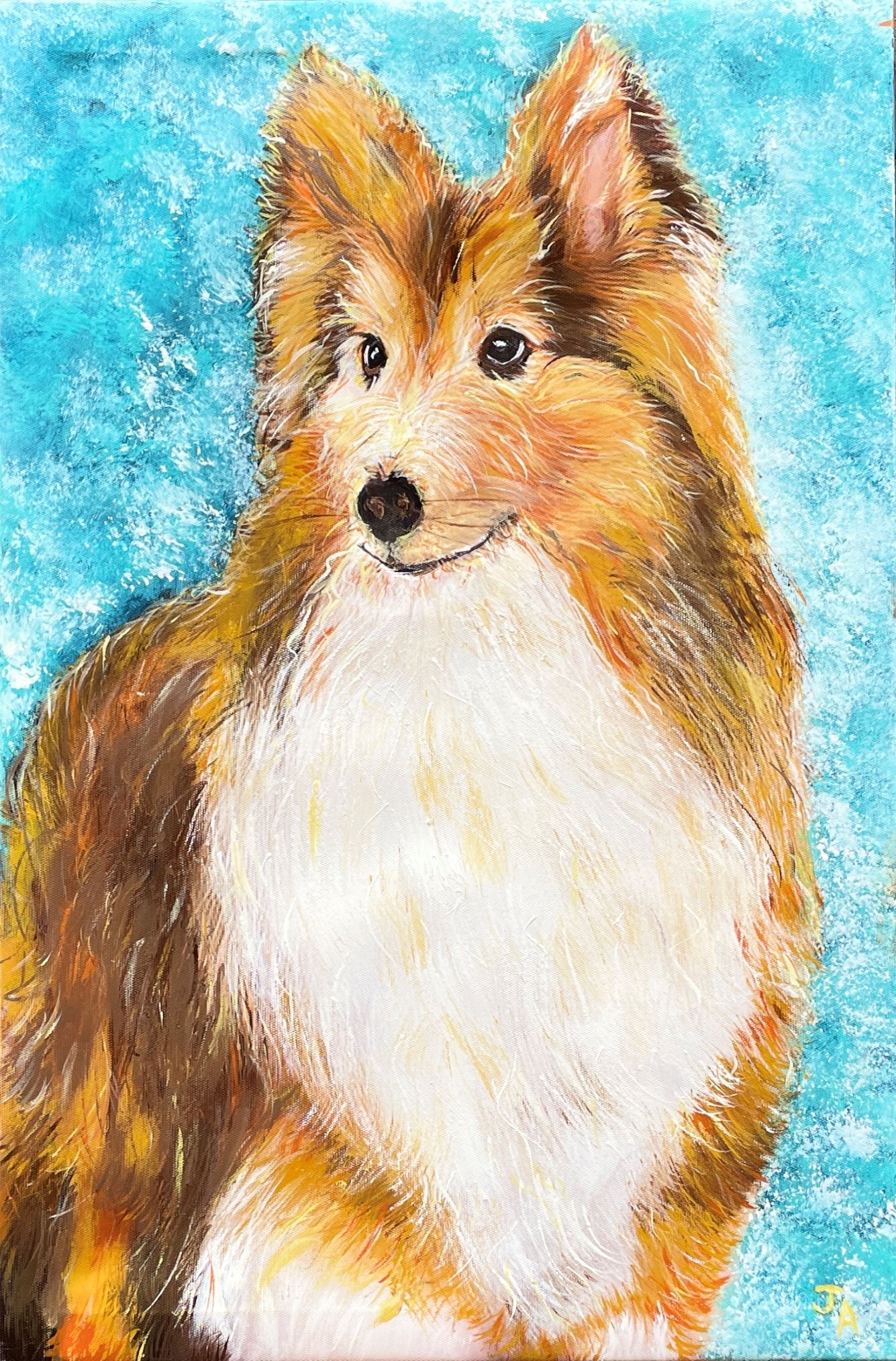 "LASSIE THE ROUGH COLLIE" ~ Original Acrylic Painting by Julie Burton-Jones - Image 5