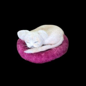 "SLEEPING KITTEN #22" ~ Needle Felted by Jan Woodhouse